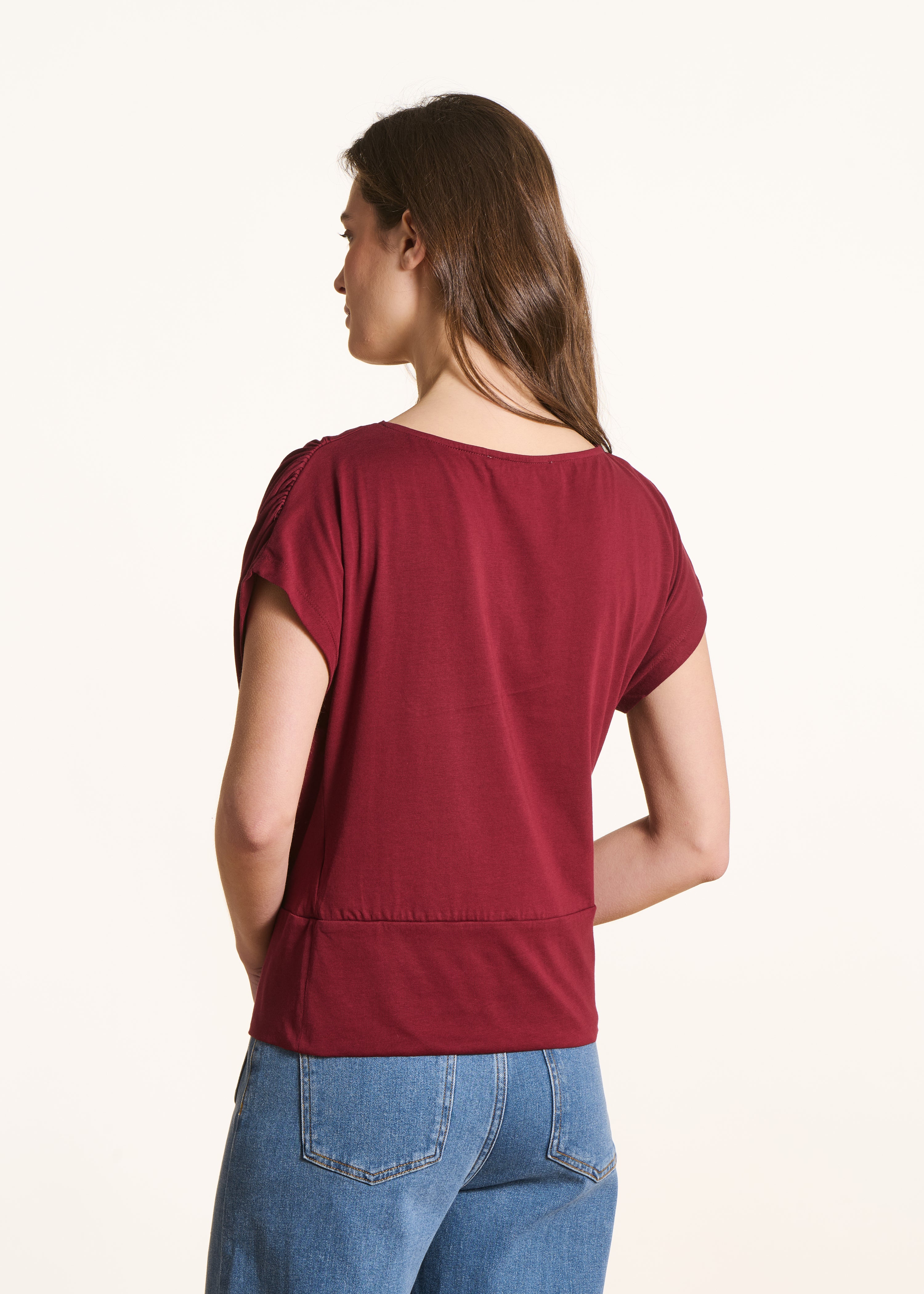 la-f-e-marabout-e-t-shirt-bordeaux-bio-baumwolle-mahogany image 3