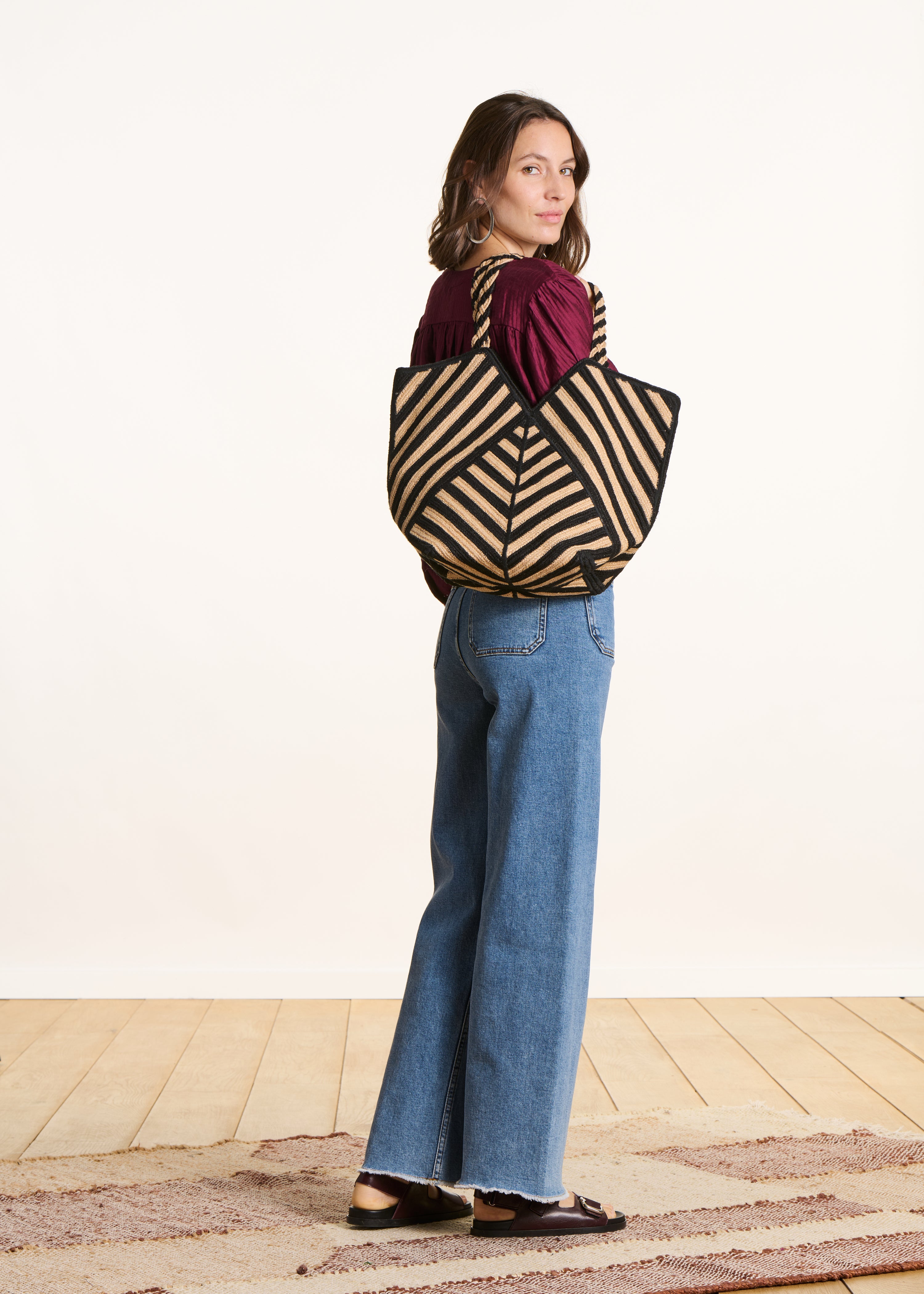 la-f-e-marabout-e-accessoires-shopper-jute-beige-schwarz-gestreift-tu image 4