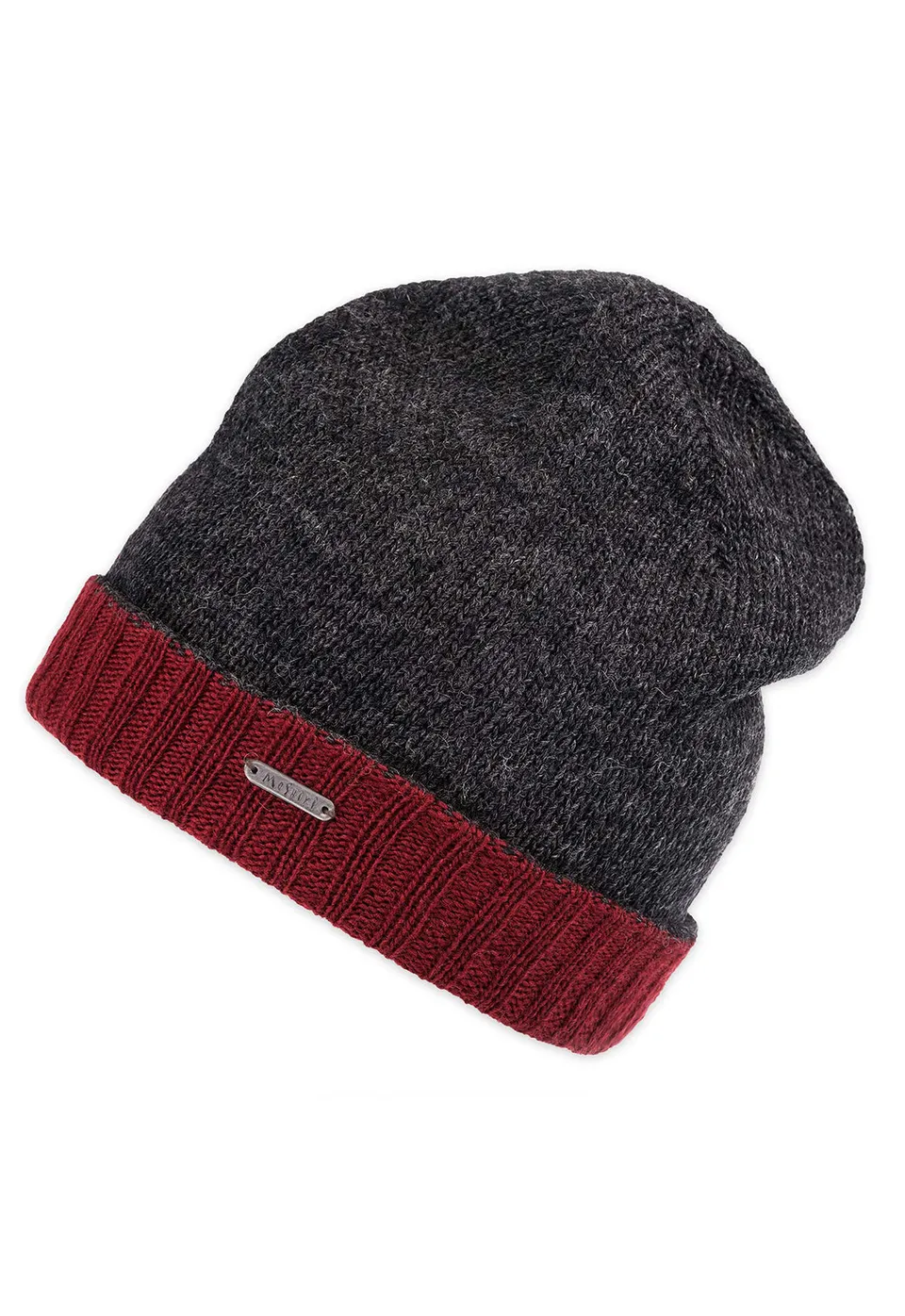 moshiki-candy-butwal-strickbeanie-wolle-rot-wendbar image 1