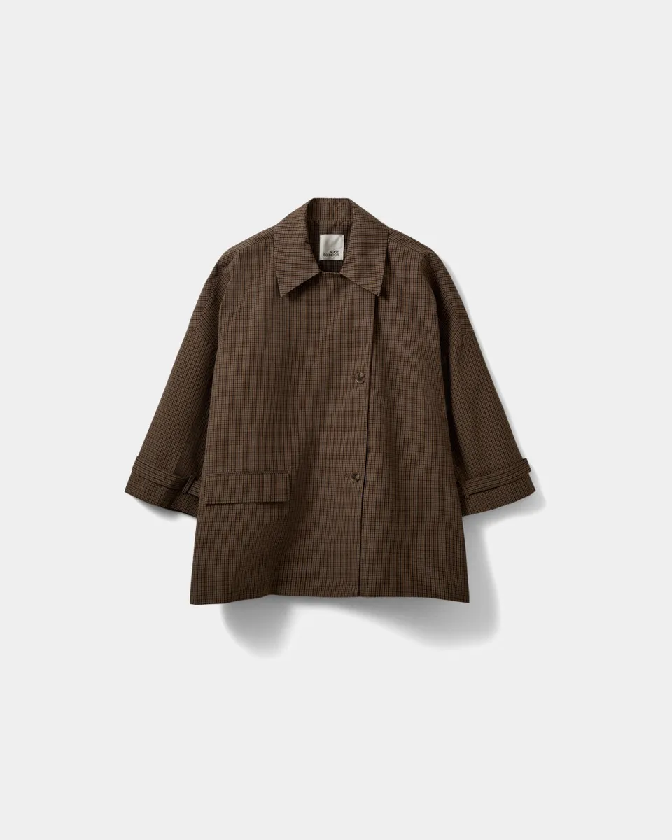 sofie-schnoor-women-selinasw-oversized-coat-brown-check-baumwolle image 1