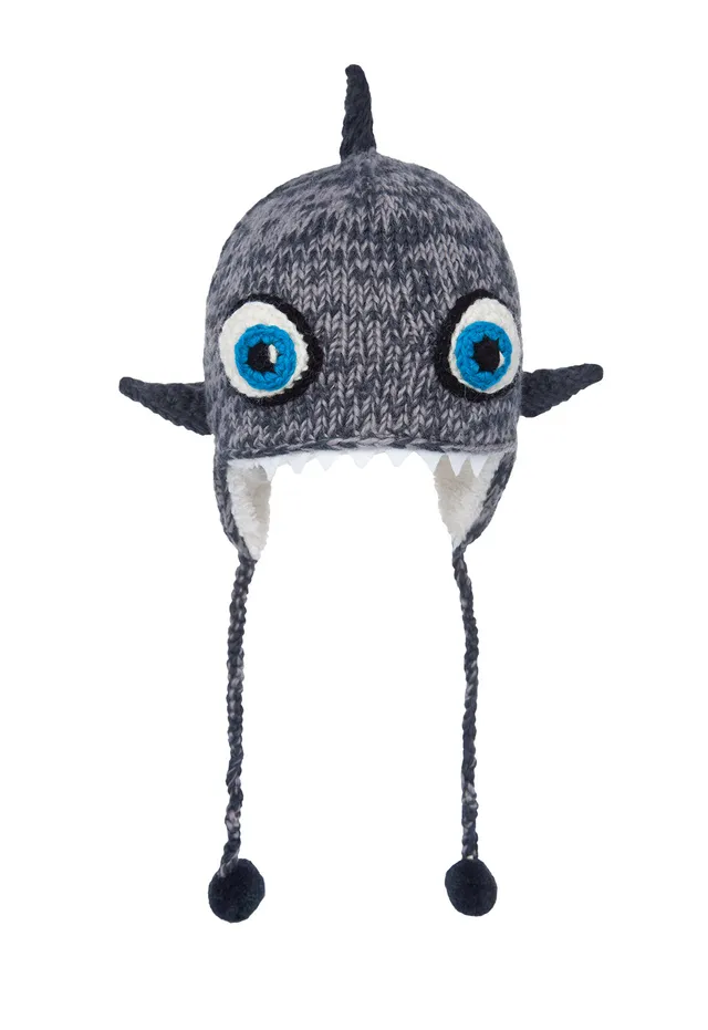 moshiki-candy-sharky-kids-wollm-tze-grau-mit-ohrenklappen image 1