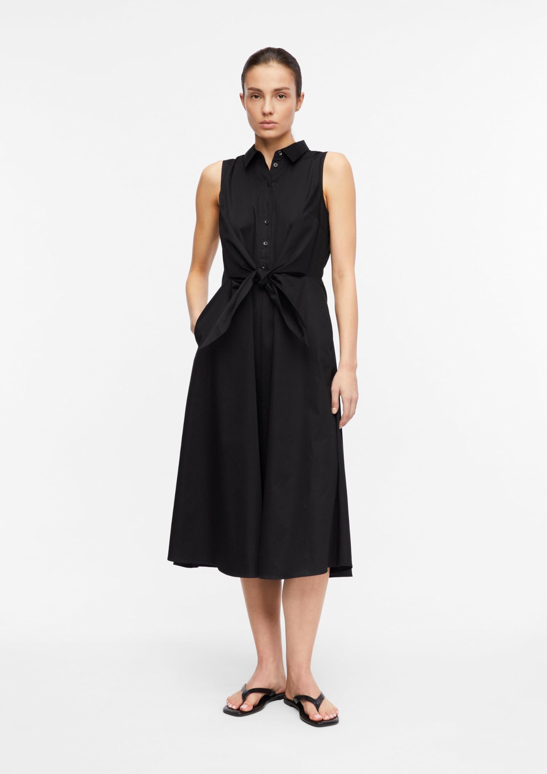 comma-dresses-kleid-a-linie-gr-34-schwarz-rmellos-bindedetail image 6