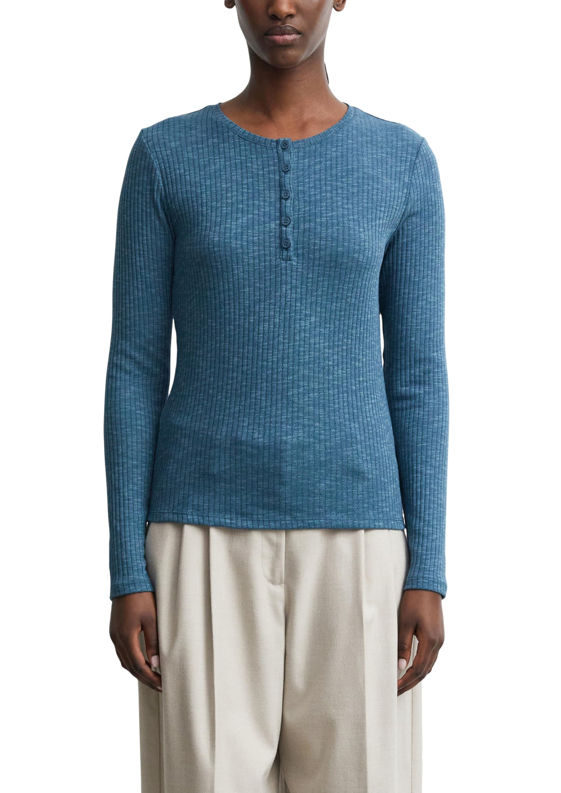 comma-tops-t-shirt-langarm-knopfleiste-gr-e-42 image 1