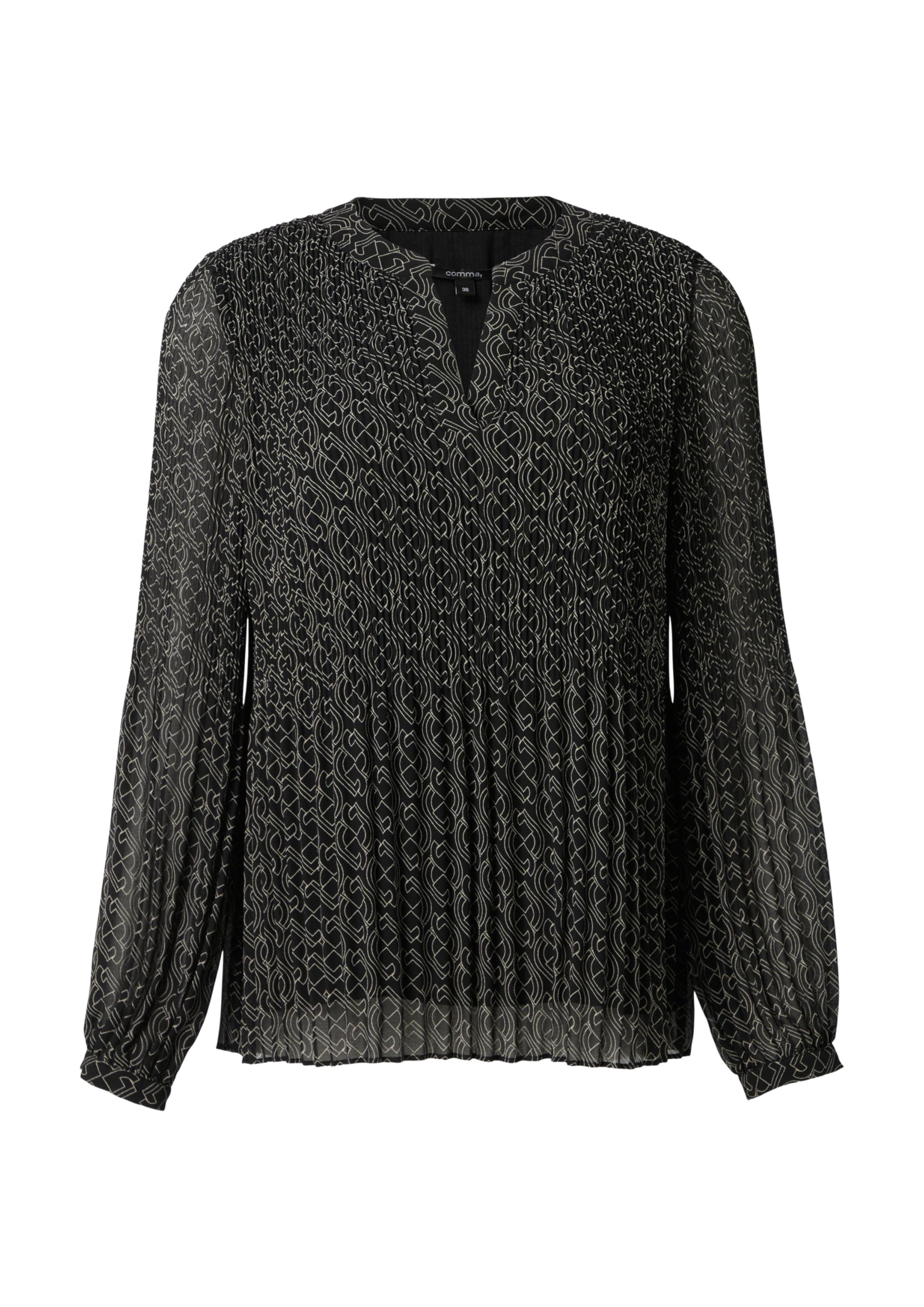 comma-bluse-damen-chiffon-logomuster-gr-46-plissee image 3