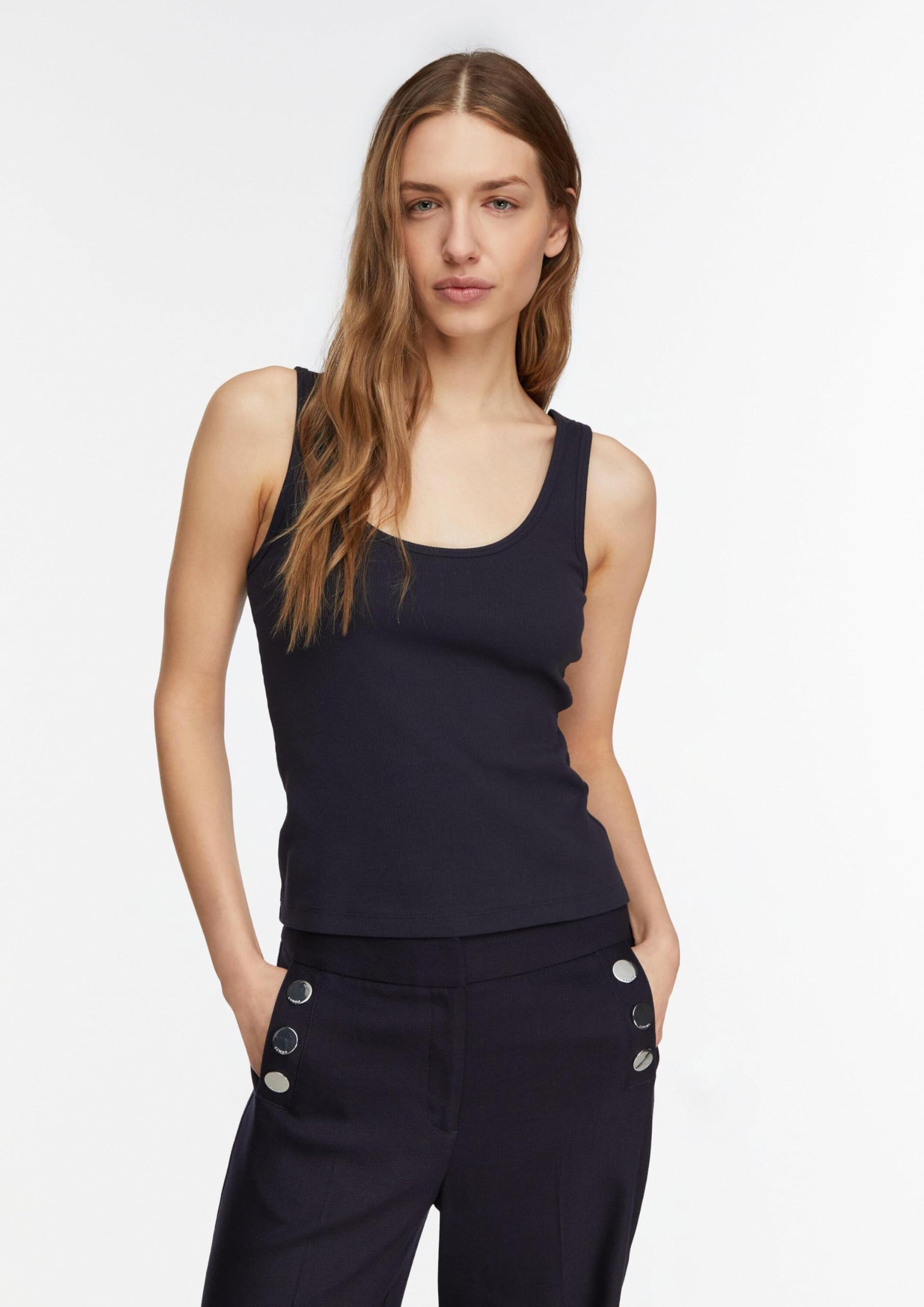 comma-ripp-tanktop-v-ausschnitt-rmellos-schmal image 6