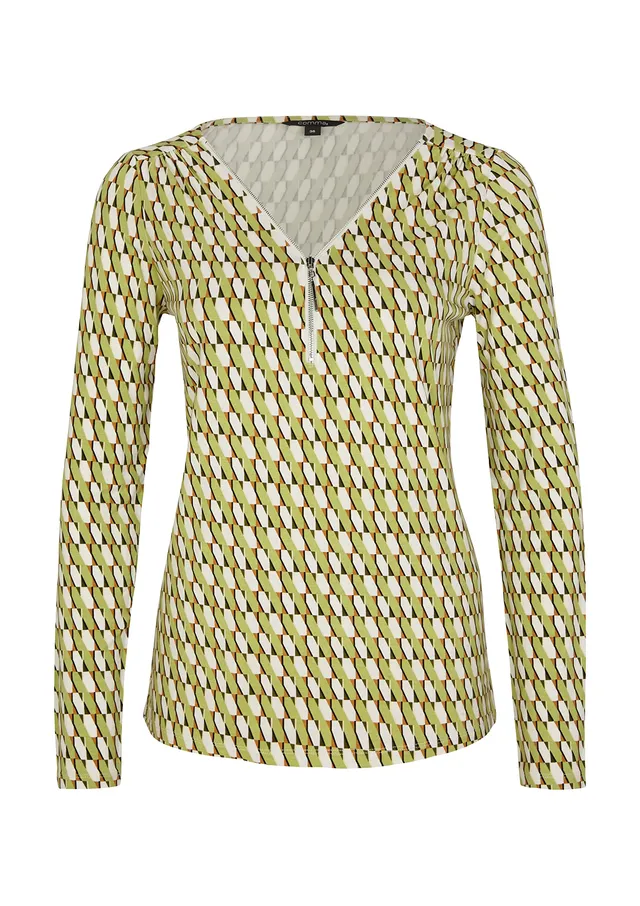 comma-ci-t-shirt-langarm-shirt-gemustert image 1