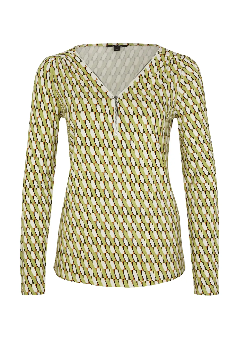 comma-ci-t-shirt-langarm-shirt-gemustert image 1