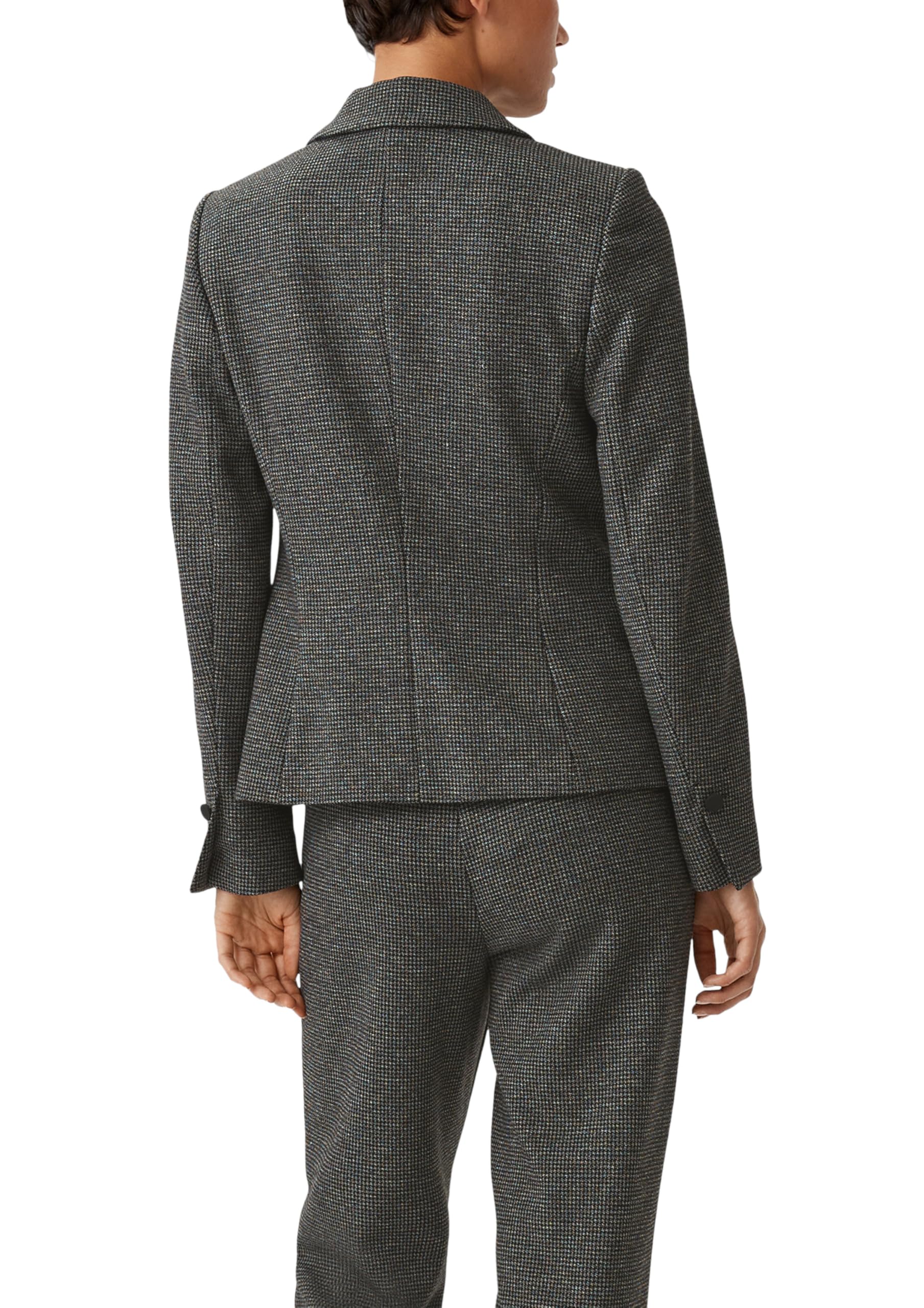 comma-blazer-pepita-muster-jacquard-damenblazer-gr-40-schwarz image 2