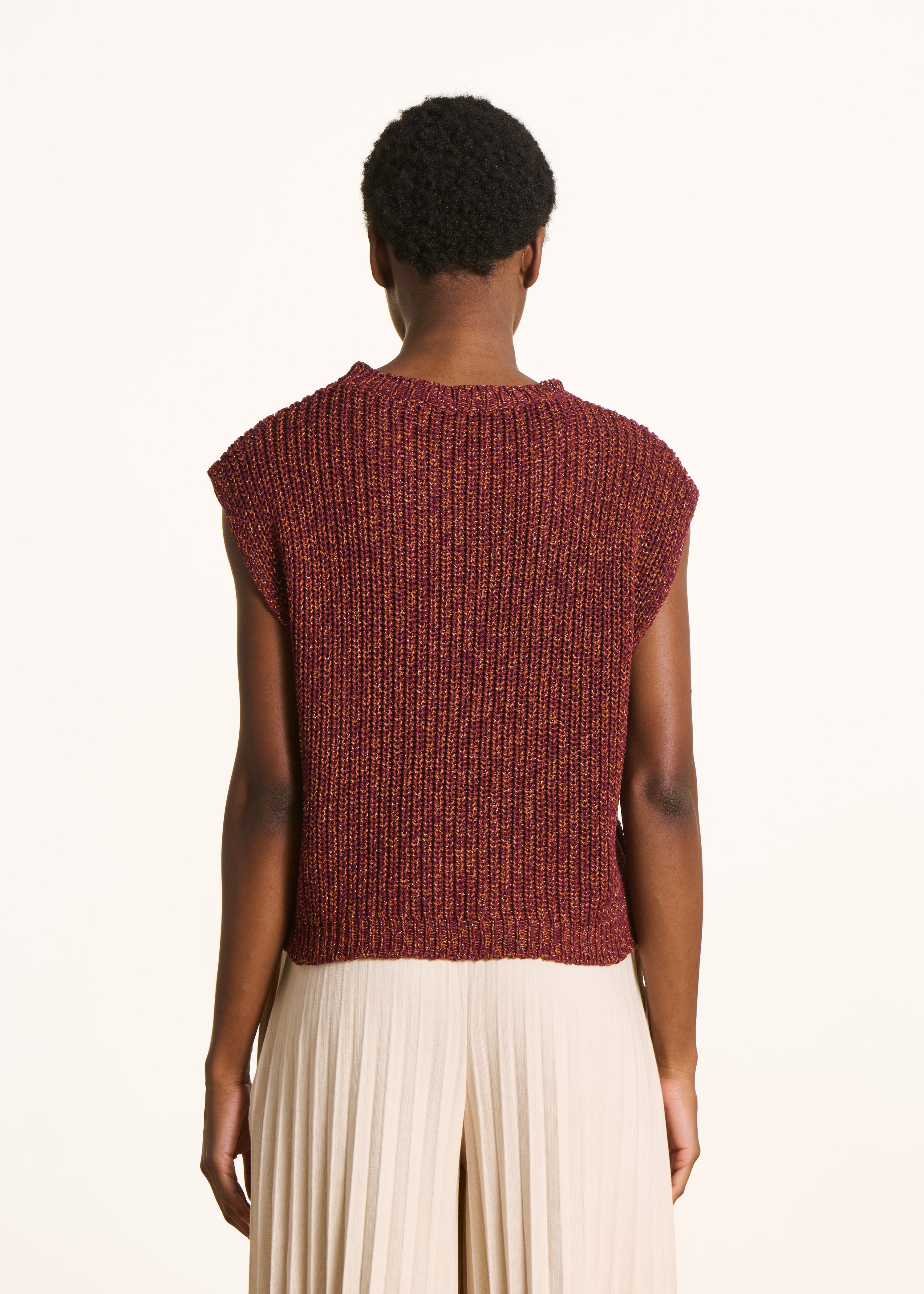 la-f-e-marabout-e-floyda-pullover-braun-kurzarm-glanz image 3