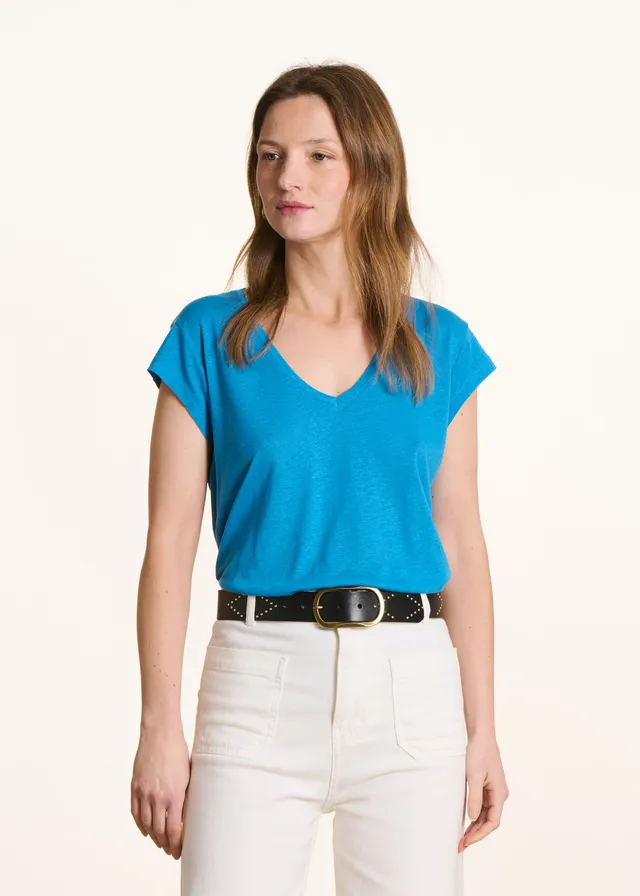la-f-e-marabout-e-davia-t-shirt-hellblau-v-ausschnitt-lyocell image 1