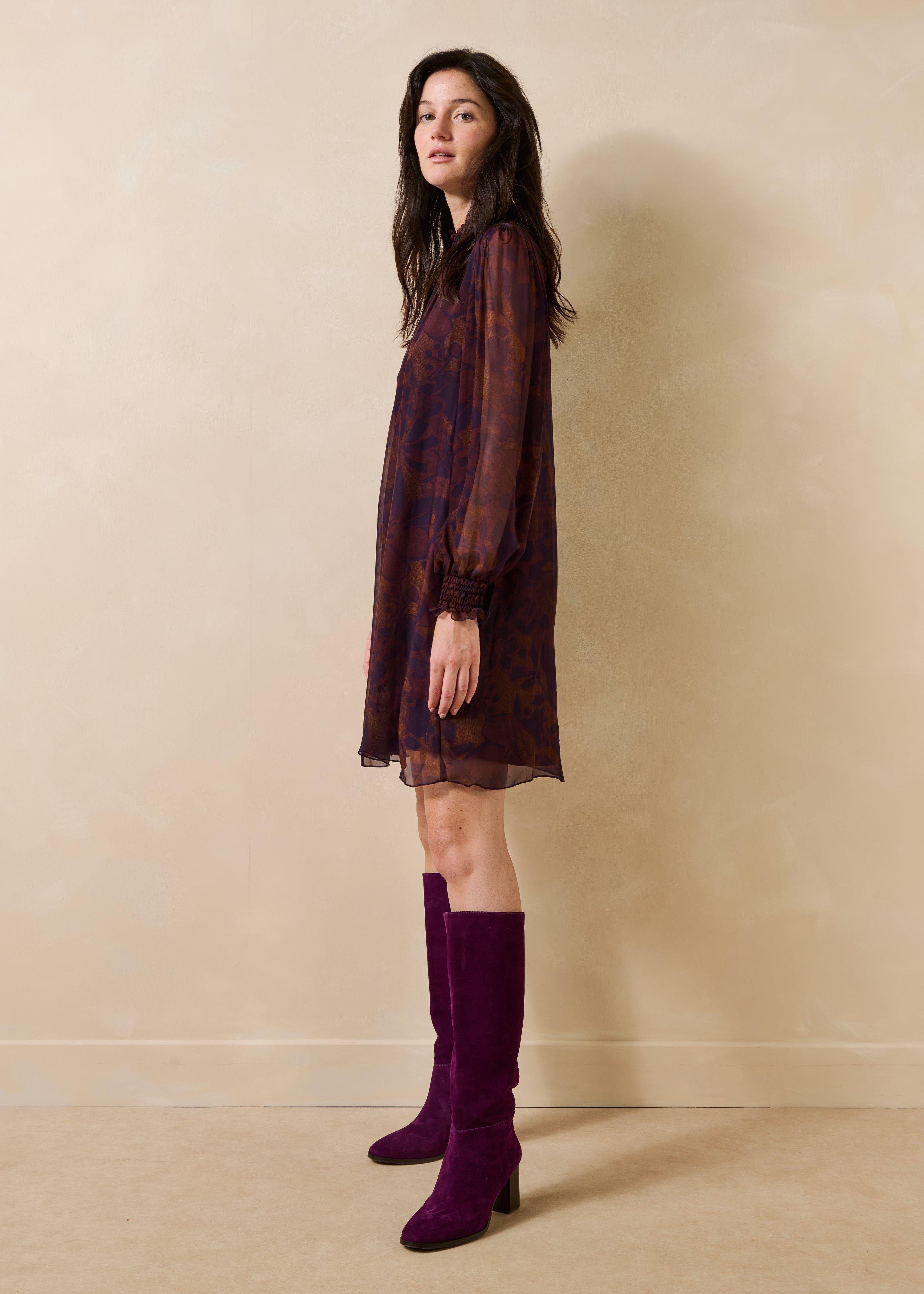 la-f-e-marabout-e-graziel-minikleid-violett-blumenmuster image 2