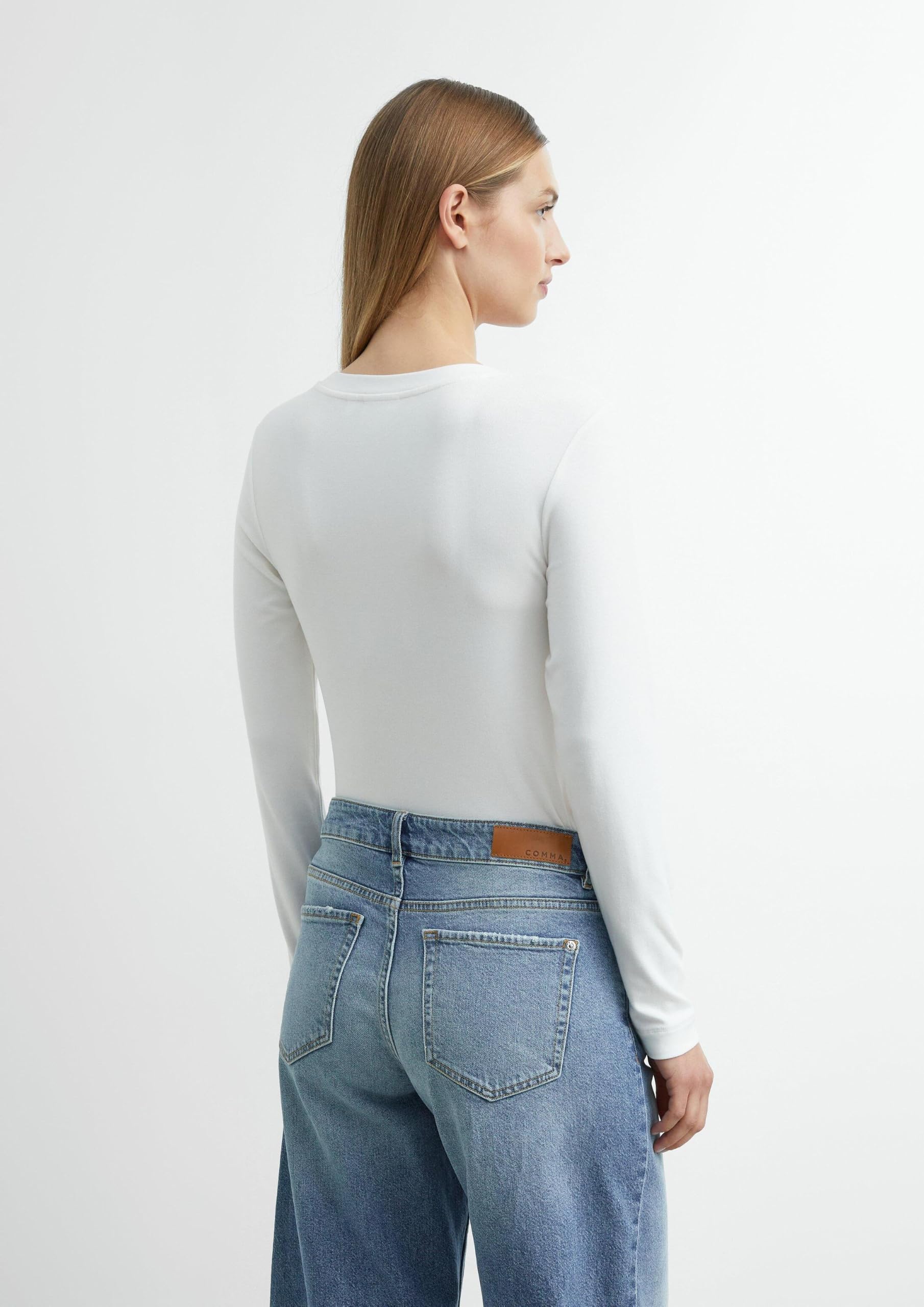 comma-langarm-shirt-slim-fit-jersey-wei-gr-34-rundhals image 7