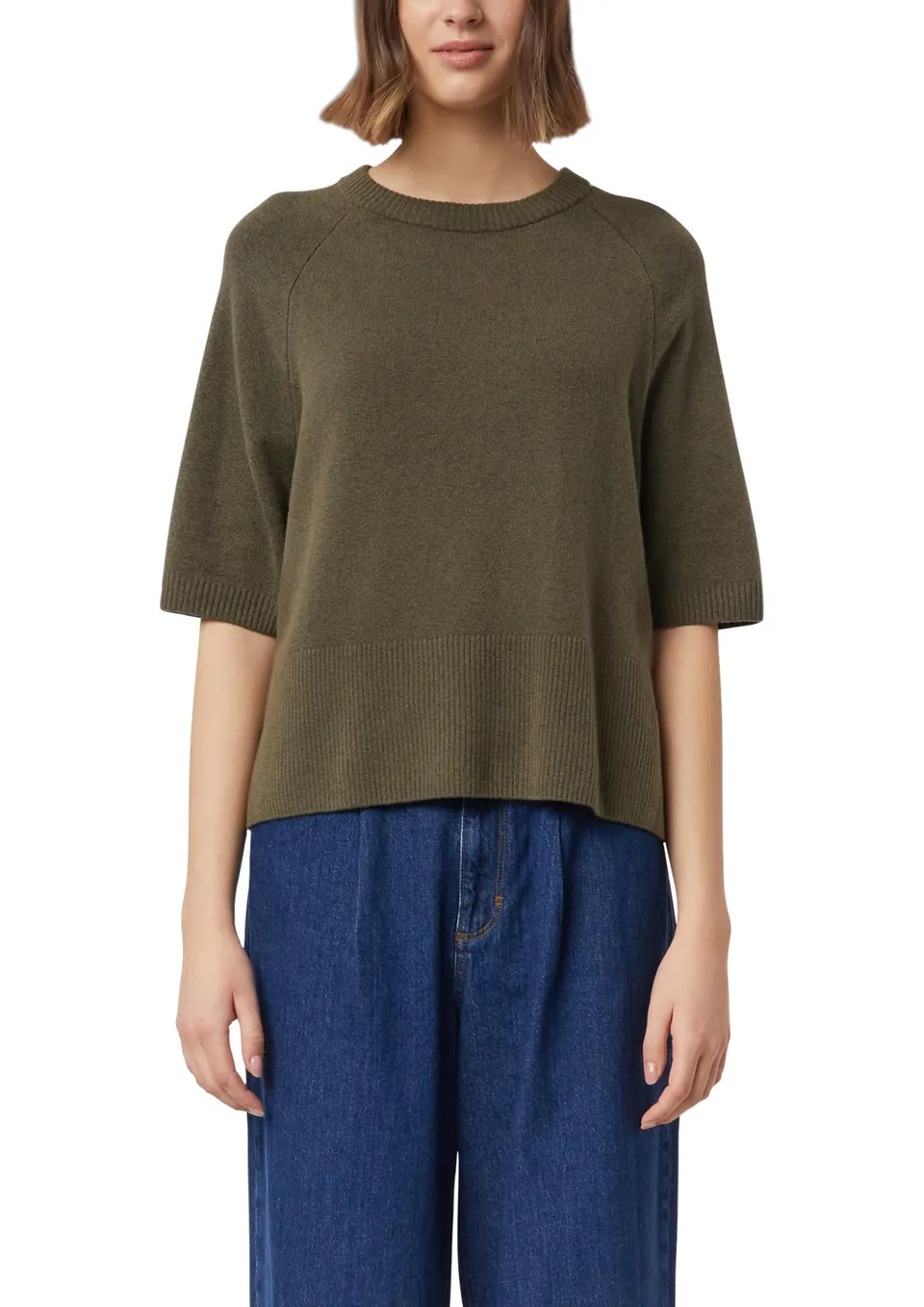 comma-knitwear-strickpullover-creme-relaxed-fit-kurzarm image 1