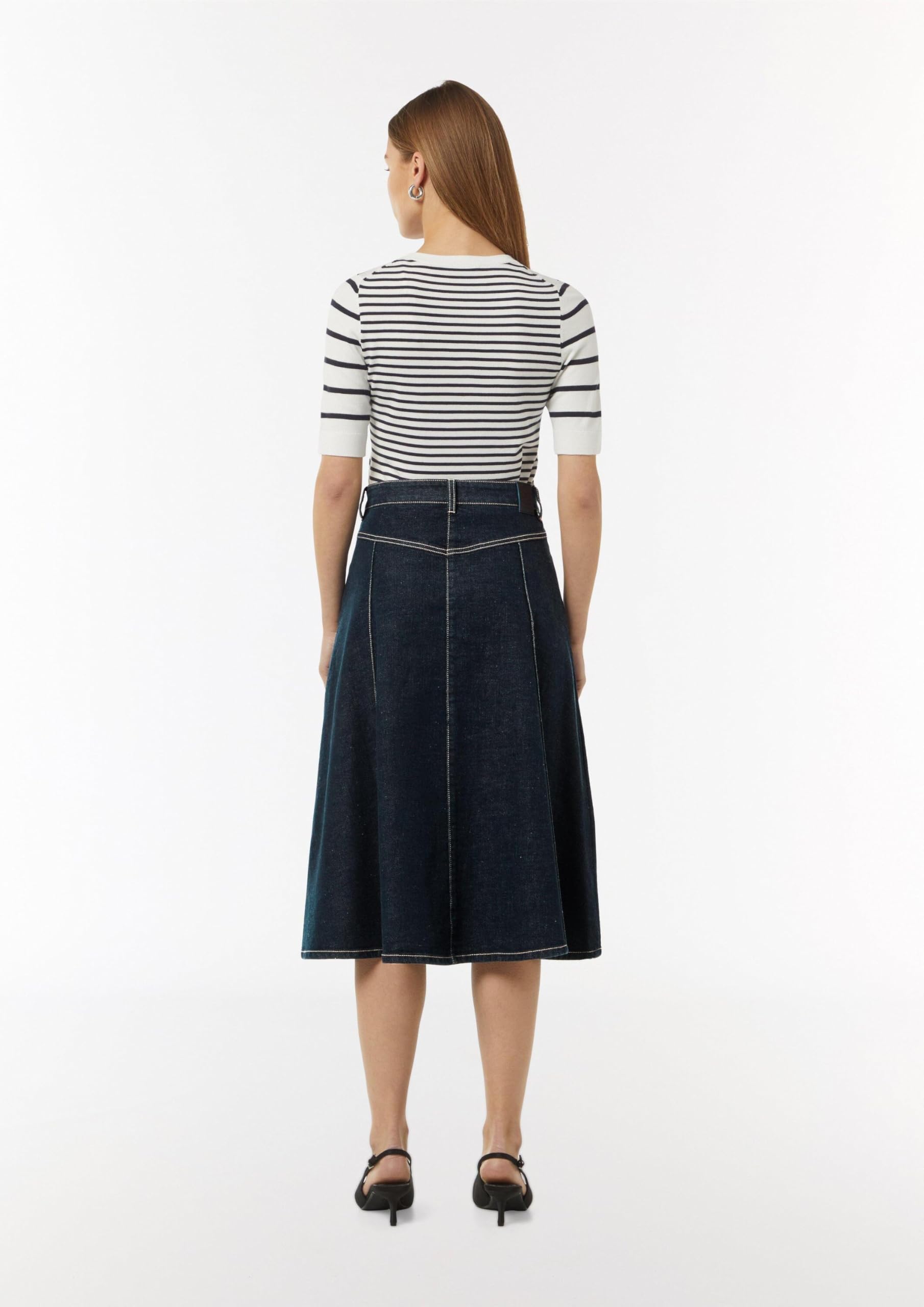 comma-midirock-aus-elastischem-denim-rock-gr-e-38-midi image 7