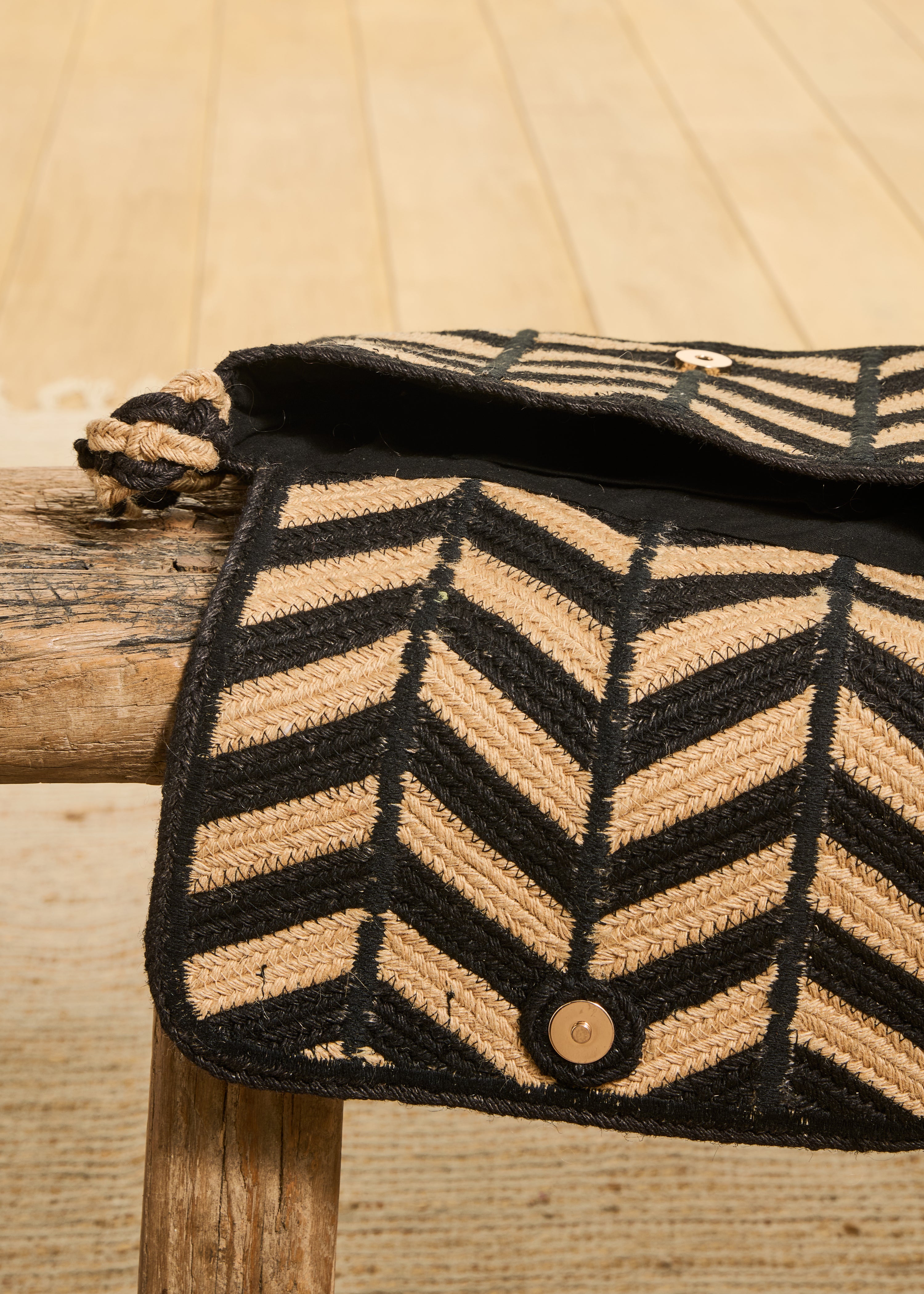 la-f-e-marabout-e-festino-umh-ngetasche-jute-beige-schwarz image 3