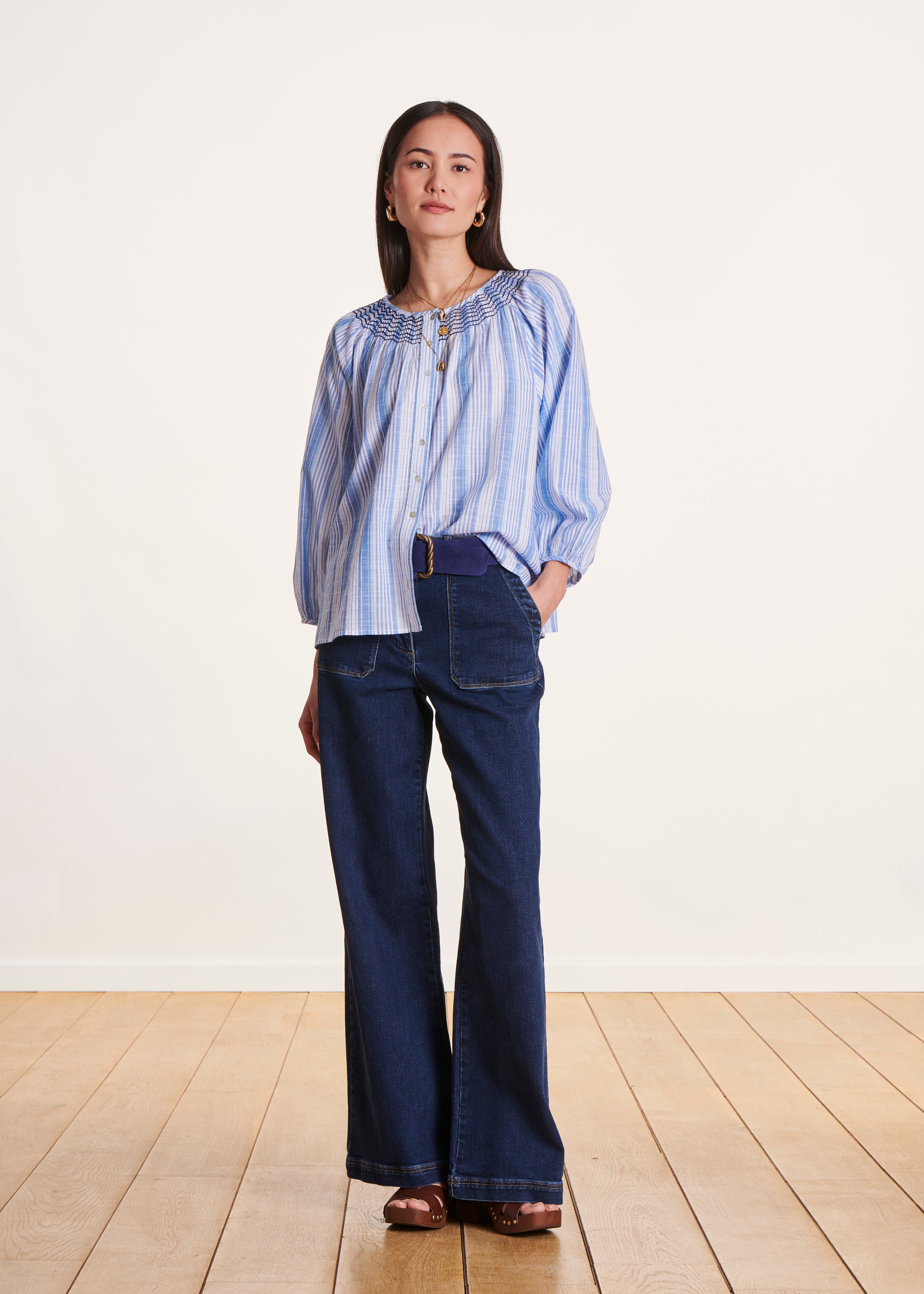la-f-e-marabout-e-bluse-hellblau-gestreift-baumwolle image 2