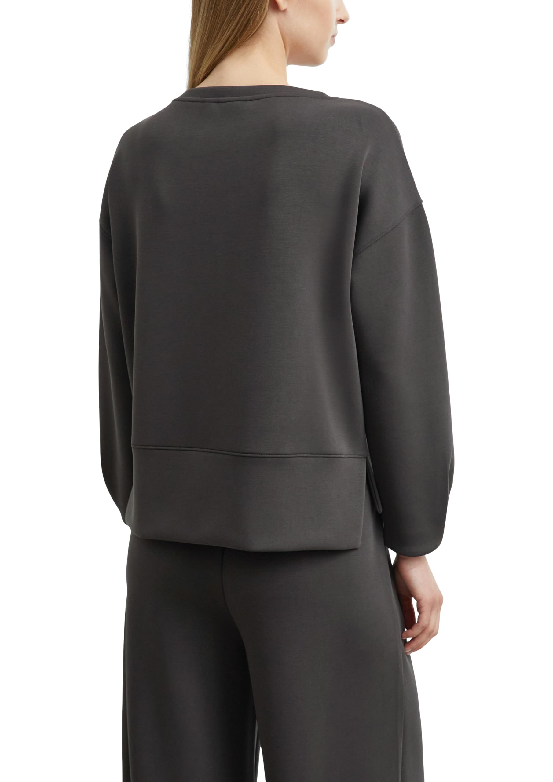 comma-sweatshirt-faltendetail-dunkelbraun-gr-36 image 2