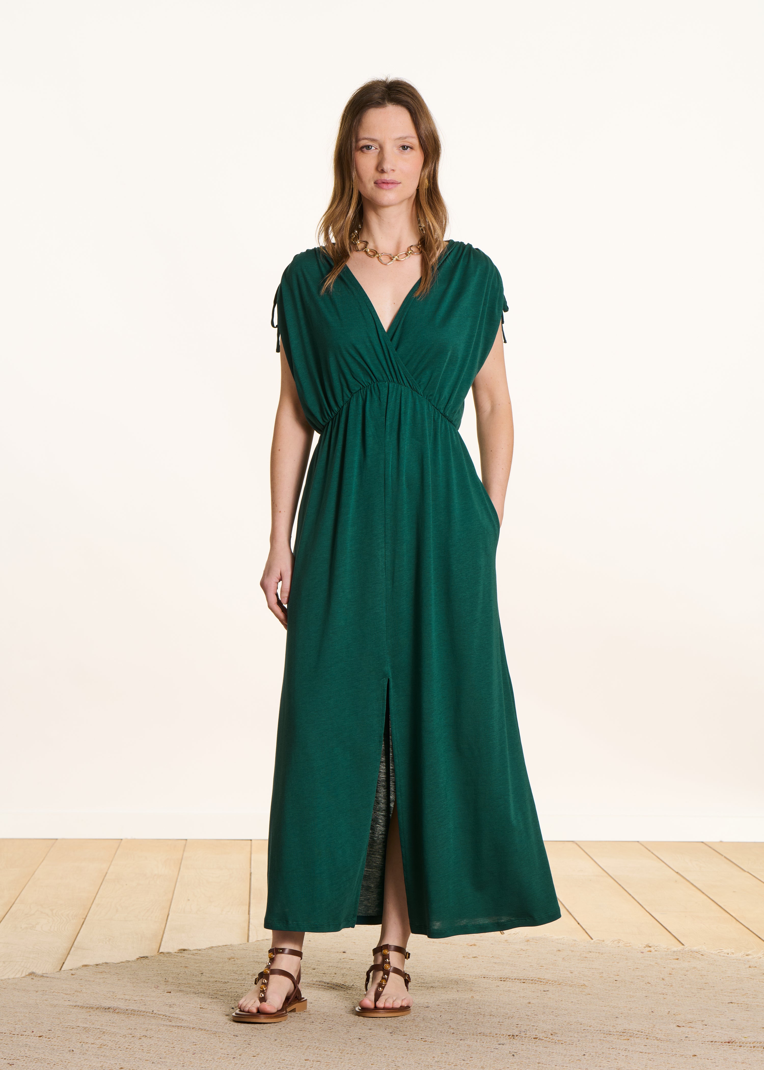 la-f-e-marabout-e-fiston-kleid-petrol-maxi-lyocell image 1