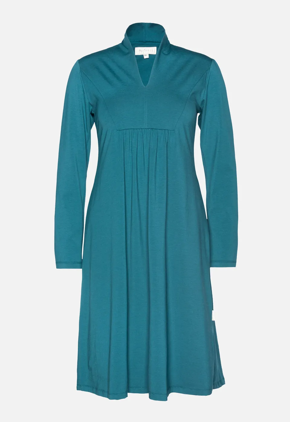 moshiki-dress-i-101-w25dress-g1-jerseykleid-emerald-v-ausschnitt image 1