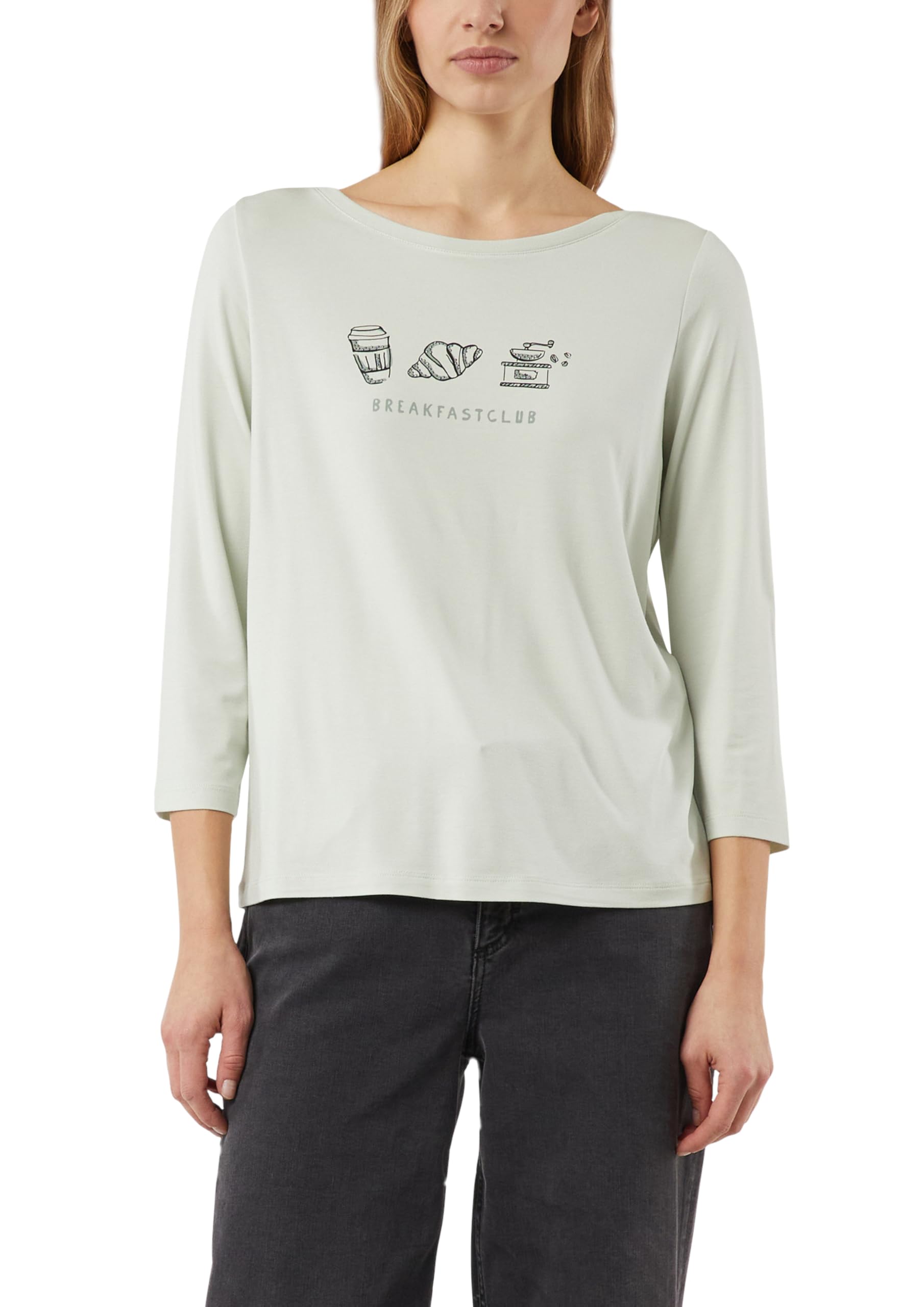 comma-tops-jersey-t-shirt-3-4-arm-gr-36-creme-frontprint image 8