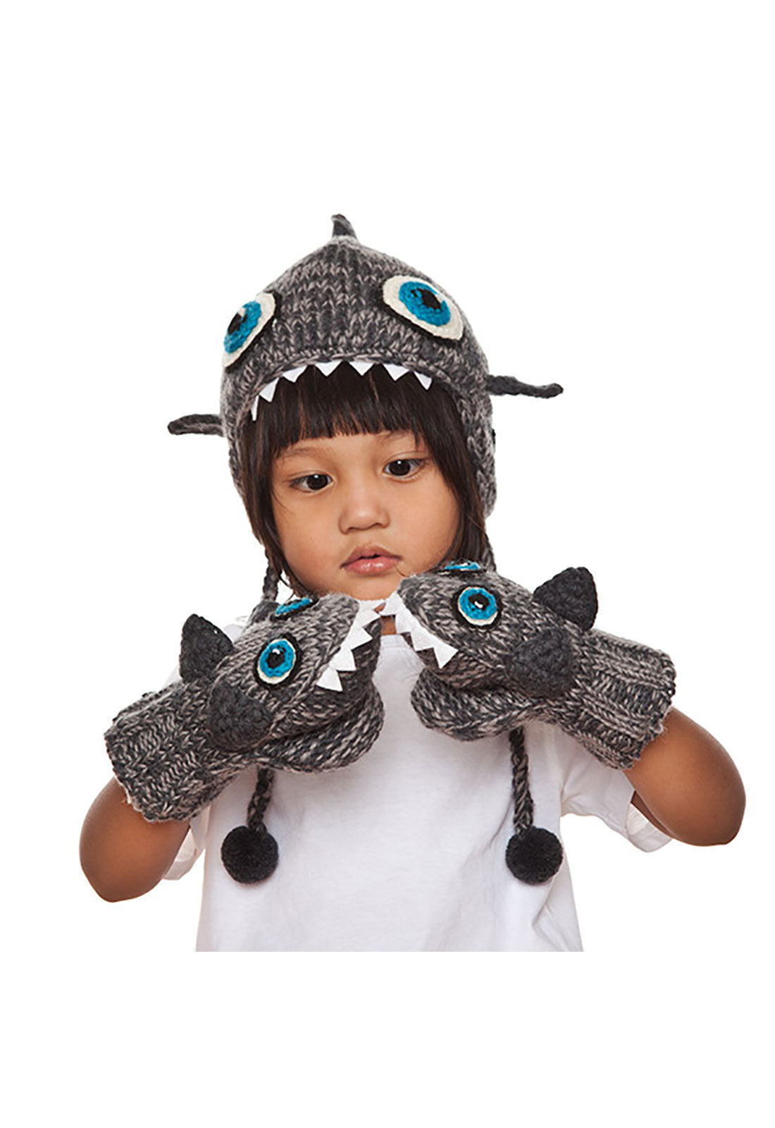moshiki-candy-sharky-kids-wollm-tze-grau-mit-ohrenklappen image 2