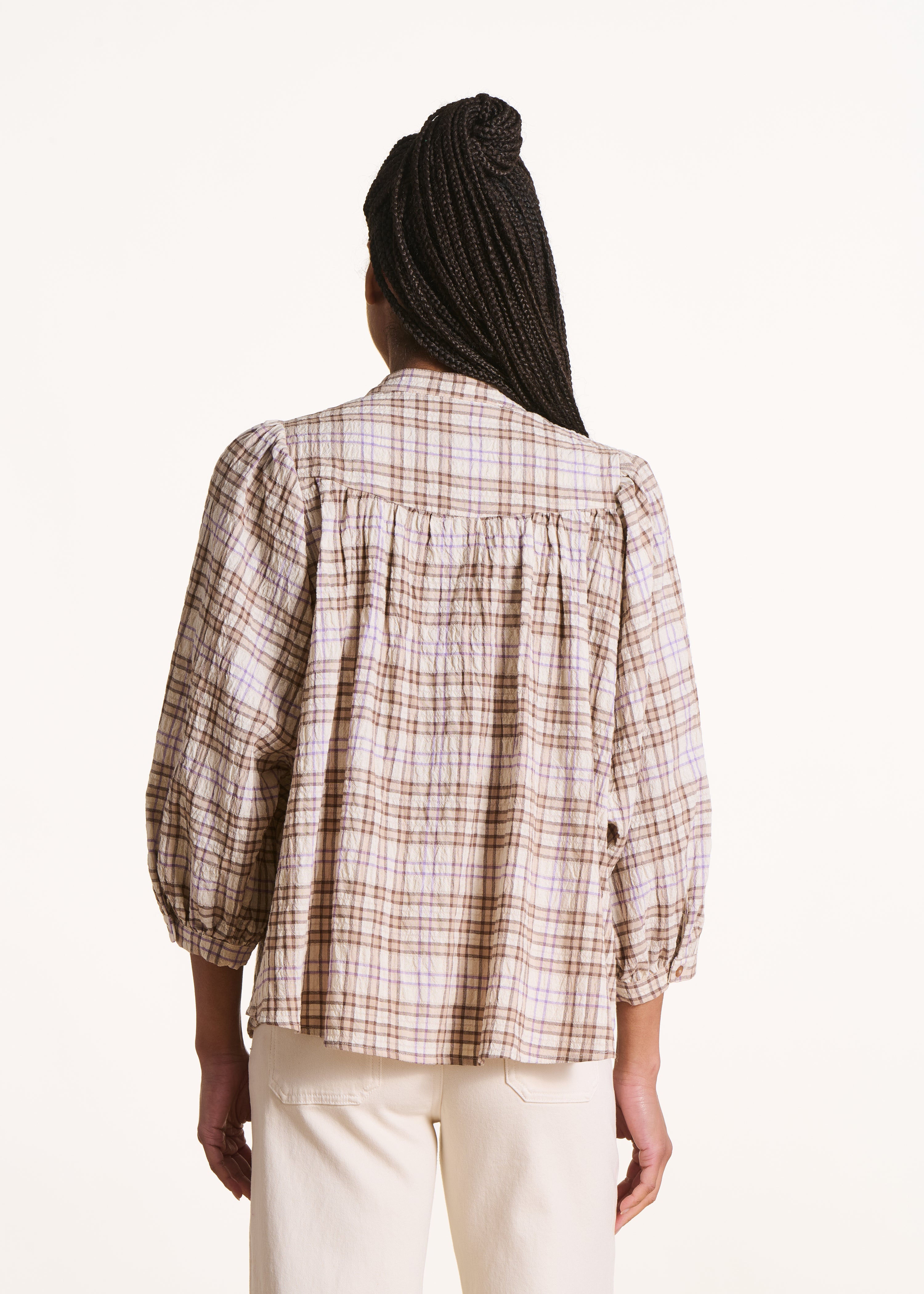 la-f-e-marabout-e-fibra-bluse-ecru-kariert image 3