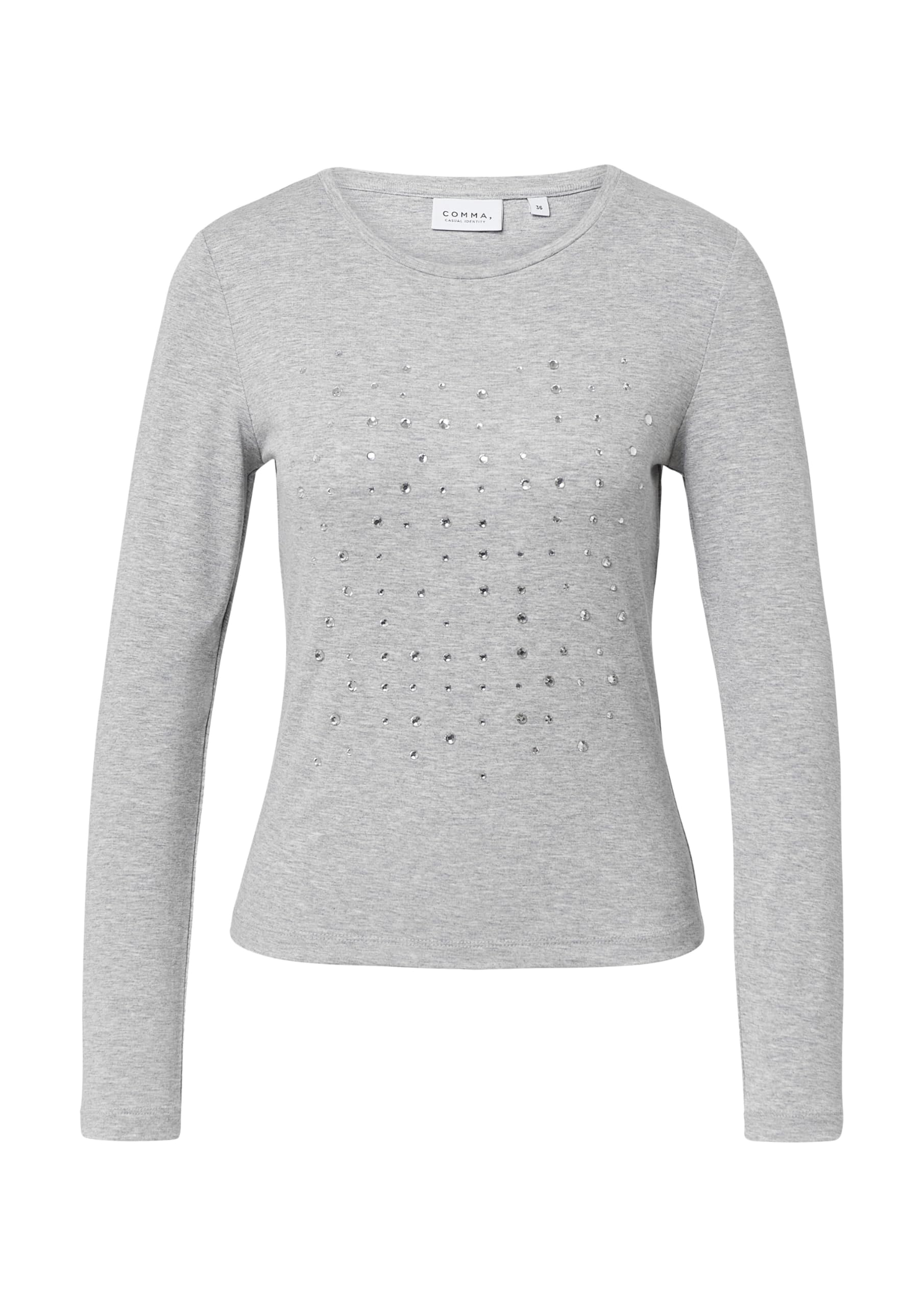 comma-tops-langarmshirt-jersey-slim-fit-hellgrau-gr-42 image 3