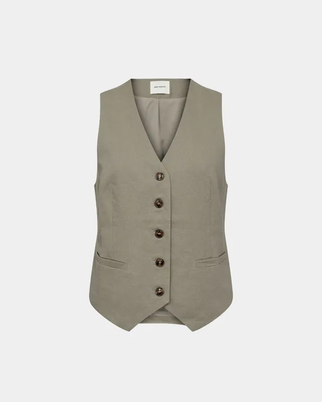 sofie-schnoor-cleohsw-weste-khaki-leinen-viskose image 1