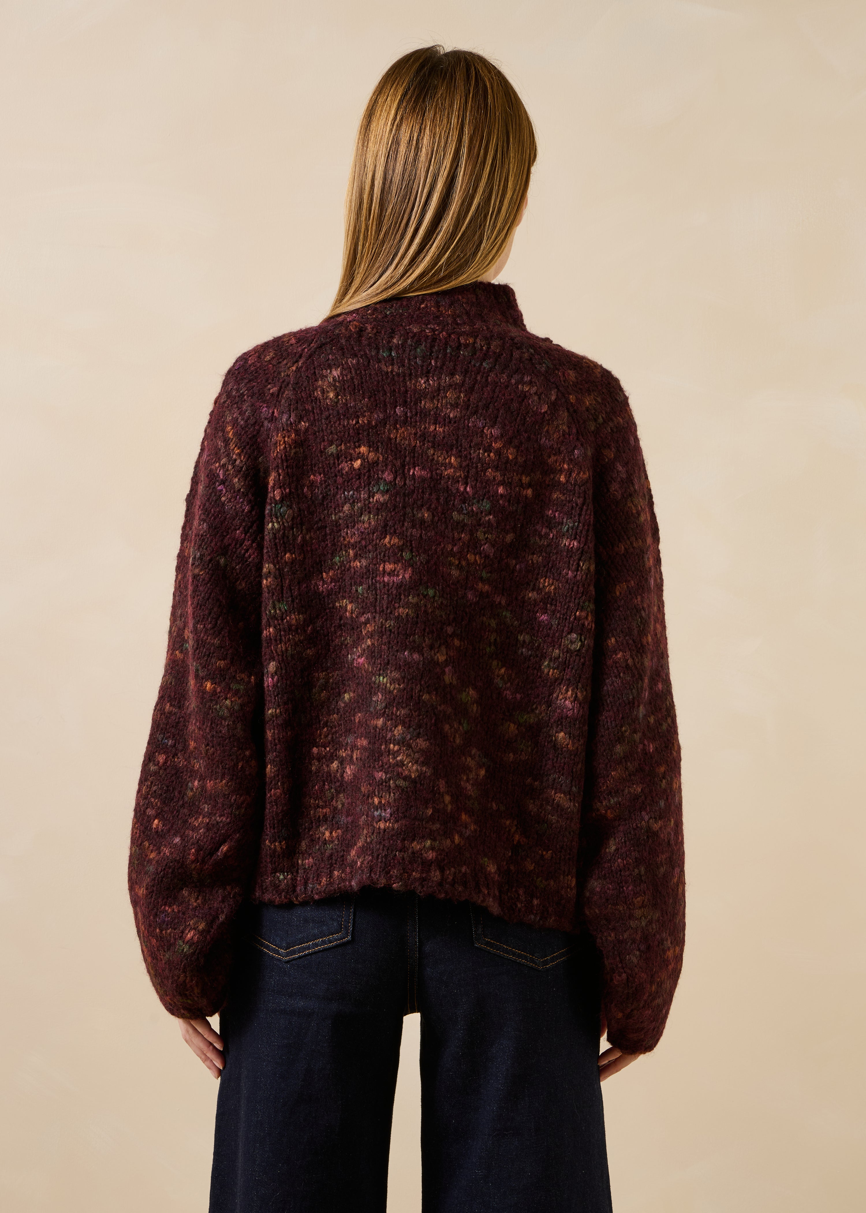 la-f-e-marabout-e-grigio-pullover-bordeaux-oversize-noppe image 3