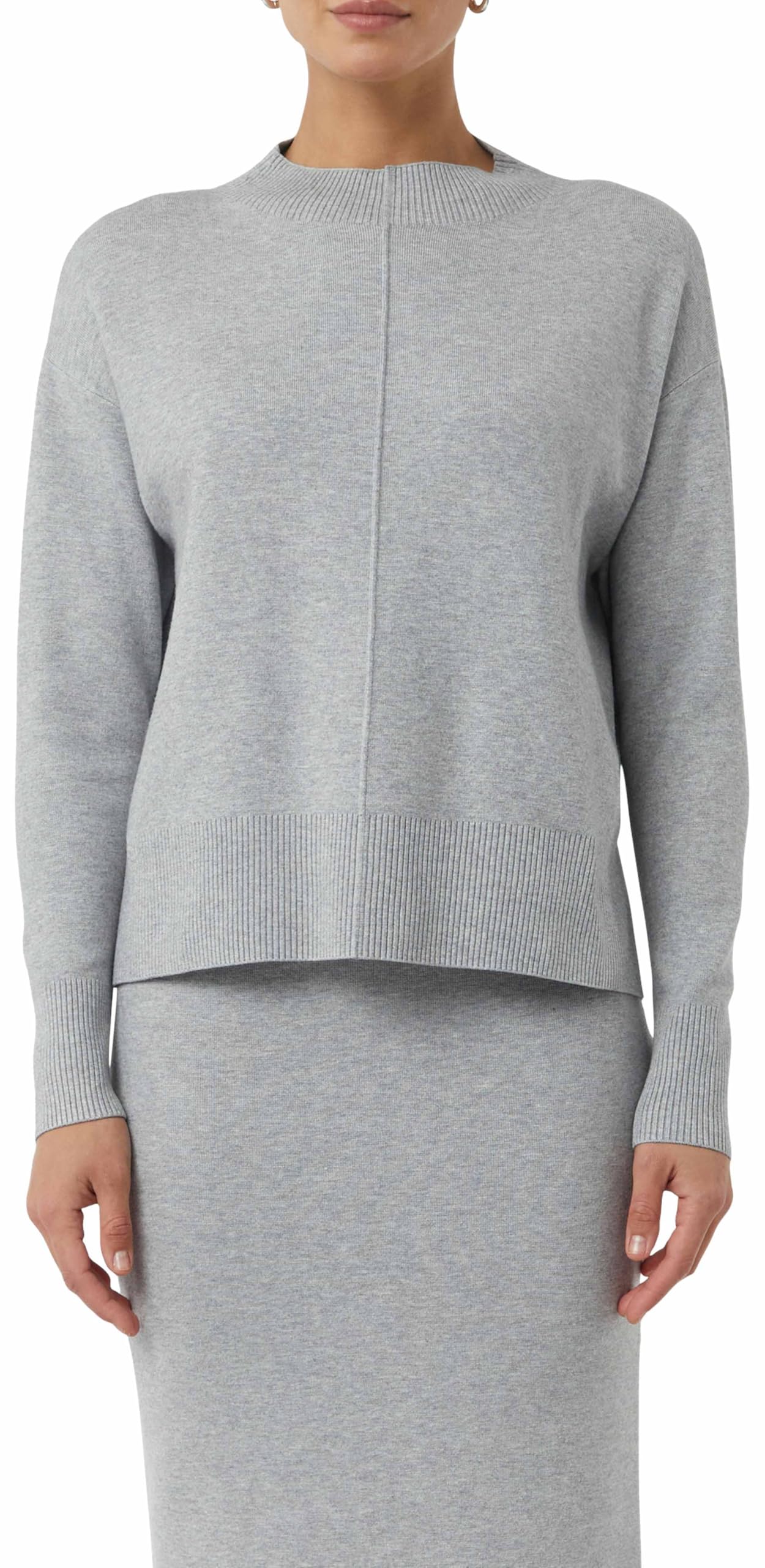 comma-feinstrickpullover-gr-e-40-grau-viskosemix-stehkragen image 3