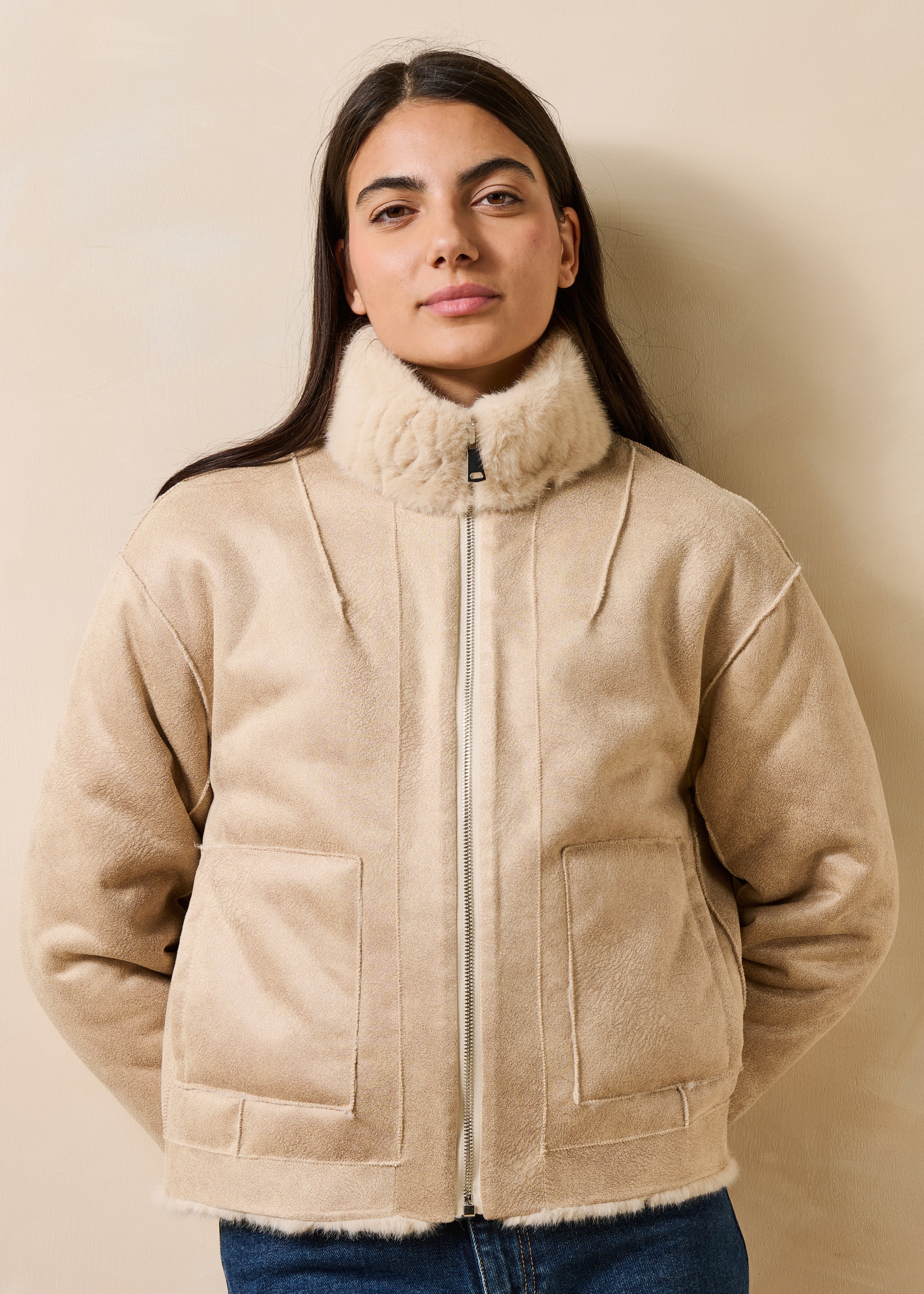 la-f-e-marabout-e-elvire-blouson-ecru-teddy-wendbar-damen image 2