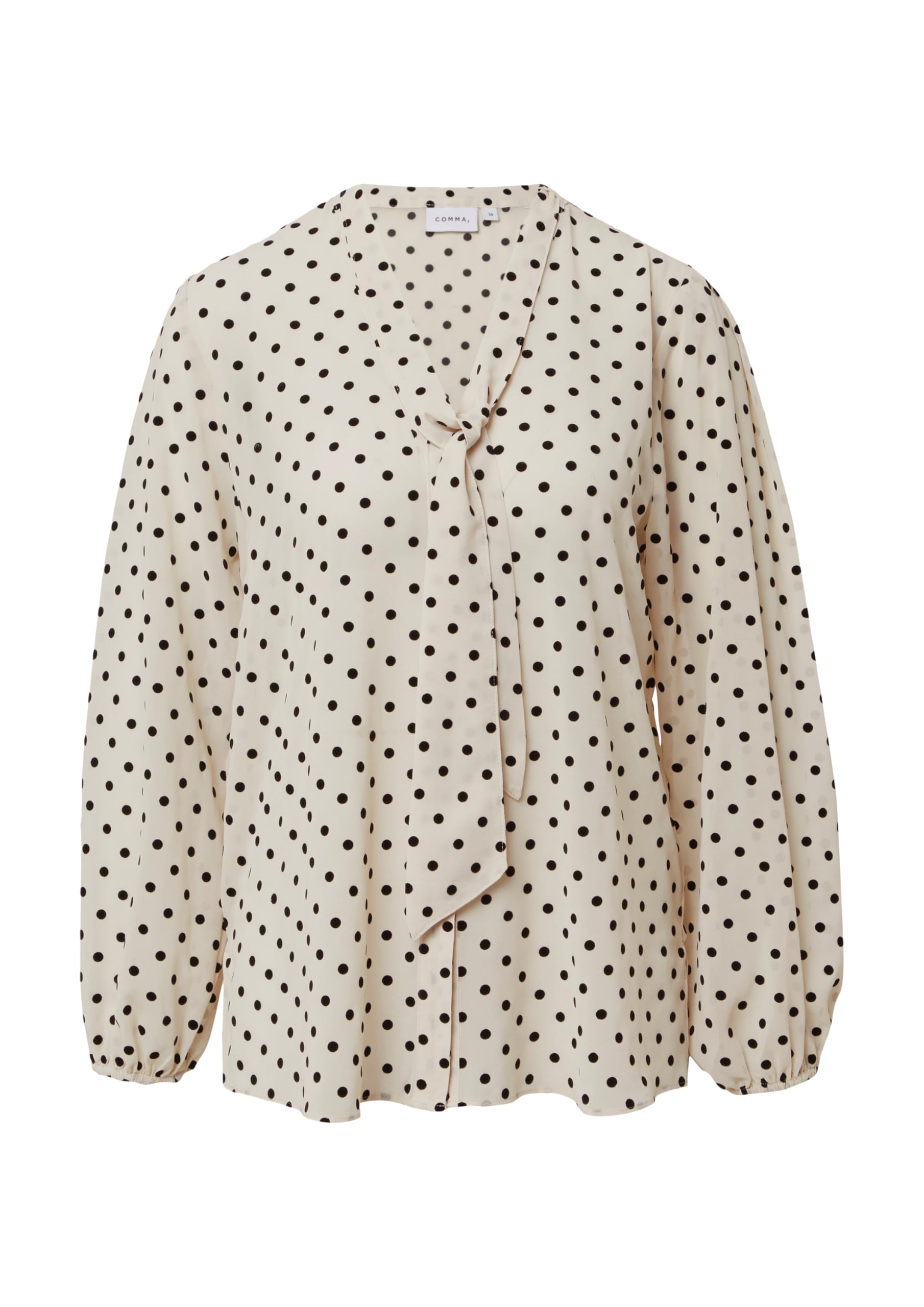 comma-schluppenbluse-langarm-chiffon-polka-dot-flock image 4