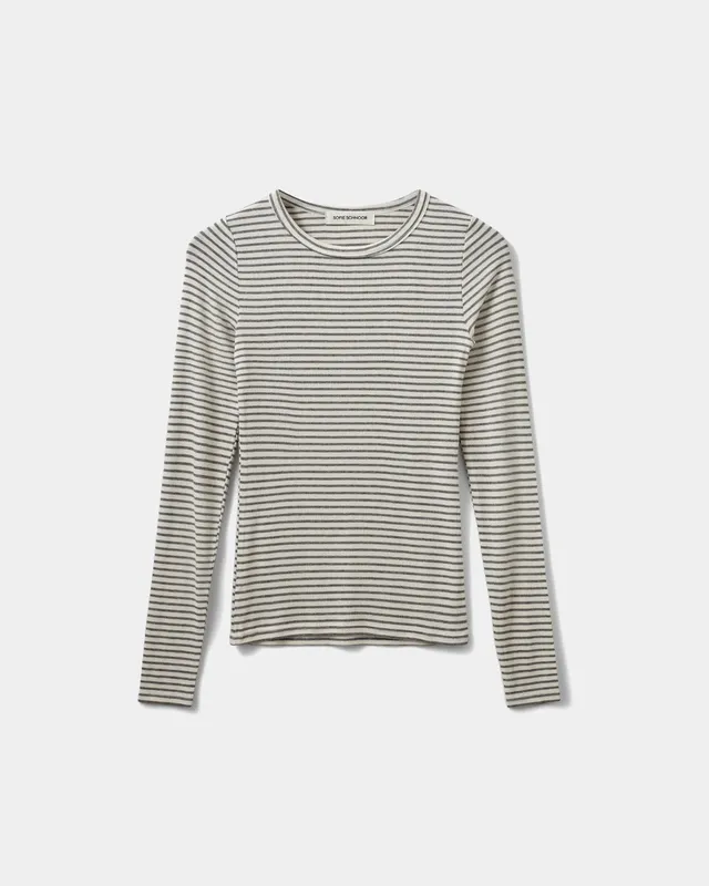 sofie-schnoor-women-petricia-snos704-shirt-grau-gestreift image 1