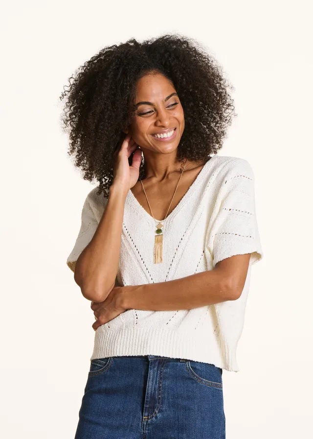 la-f-e-marabout-e-florius-pullover-ecru-kurzarm-gr-1 image 1