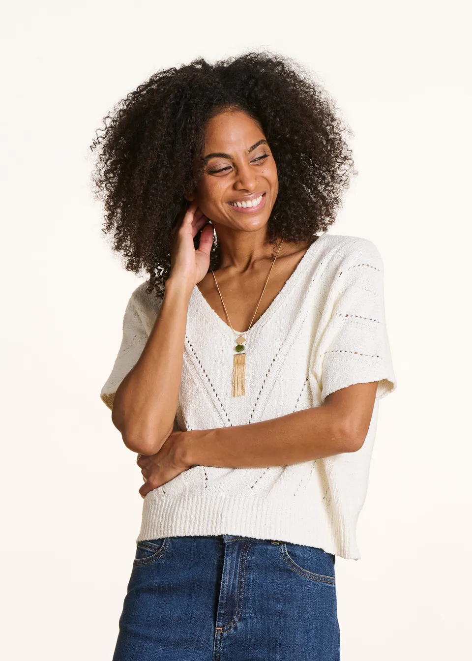 la-f-e-marabout-e-florius-pullover-ecru-kurzarm-gr-1 image 1