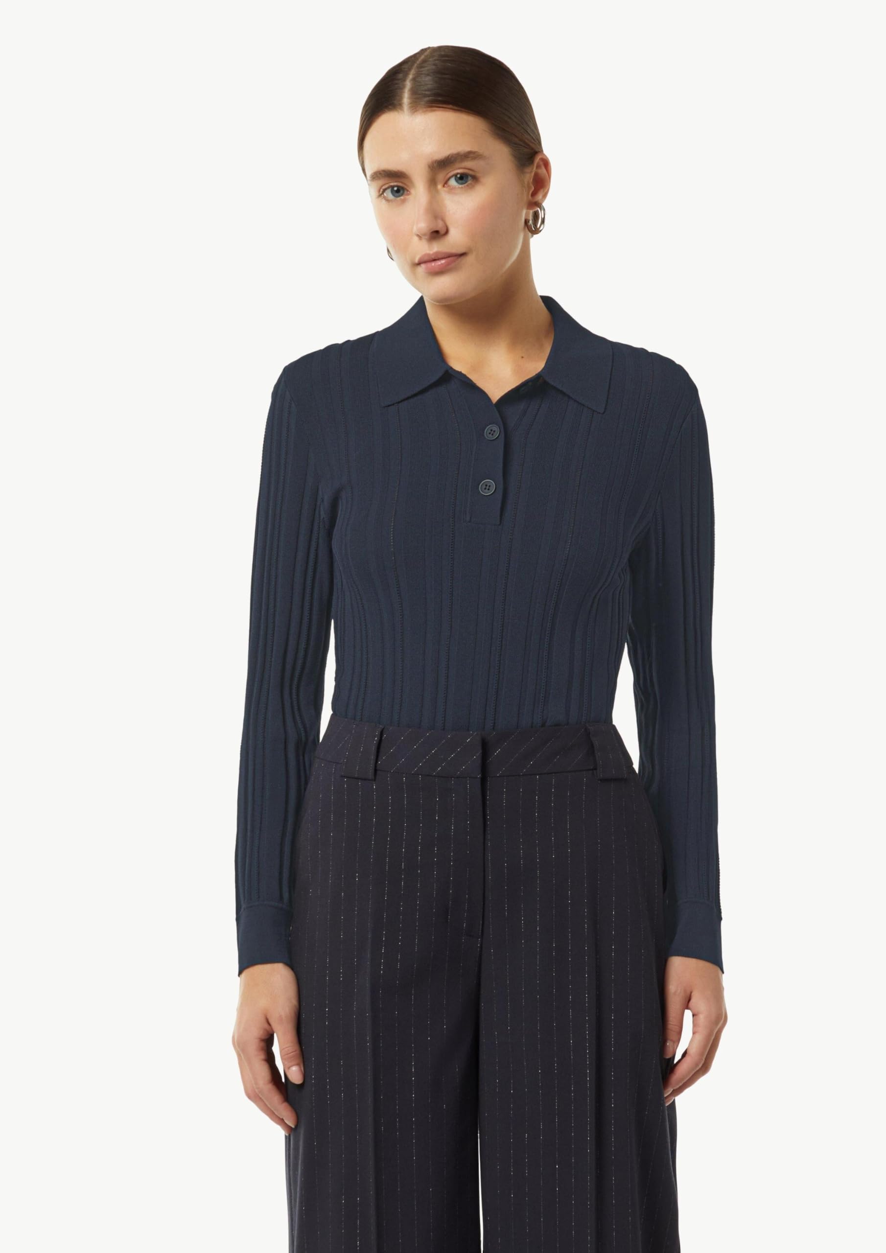 comma-pullover-polokragen-slim-fit-46-blau-gerippt image 5