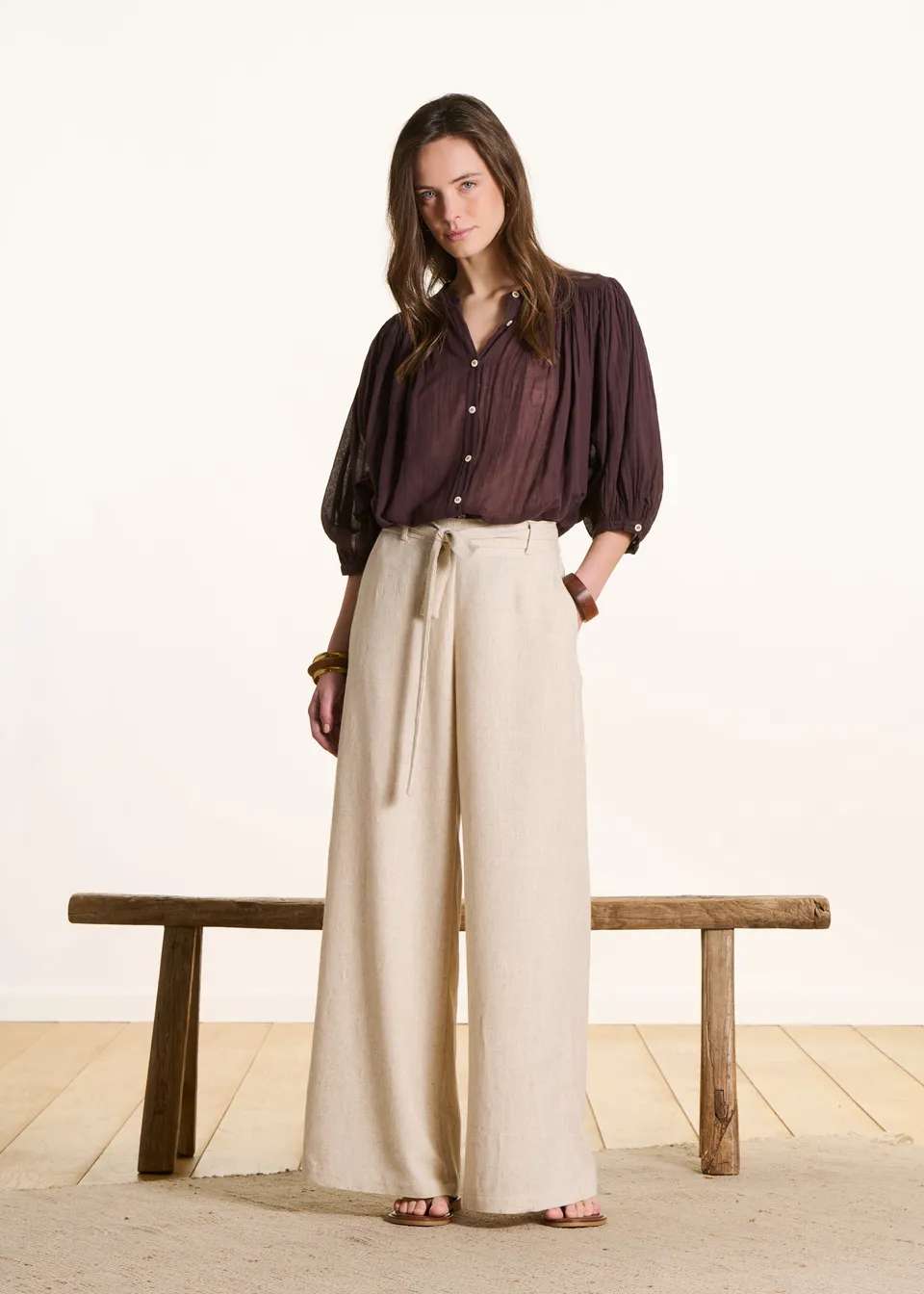 la-f-e-marabout-e-dorony-stoffhose-beige-weit-bindeg-rtel image 1