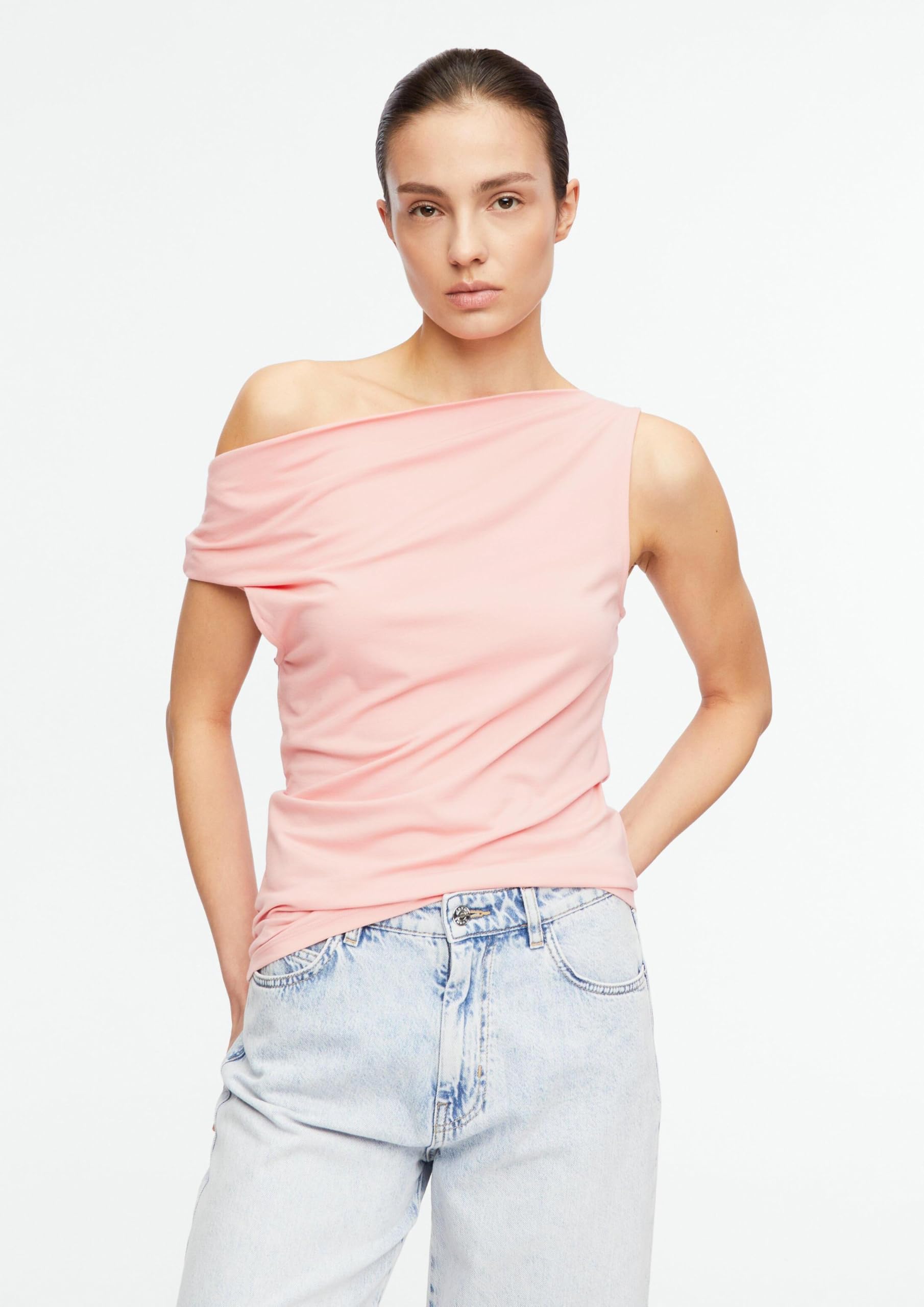 comma-t-shirt-damen-slim-fit-rosa-gr-36-jersey image 6