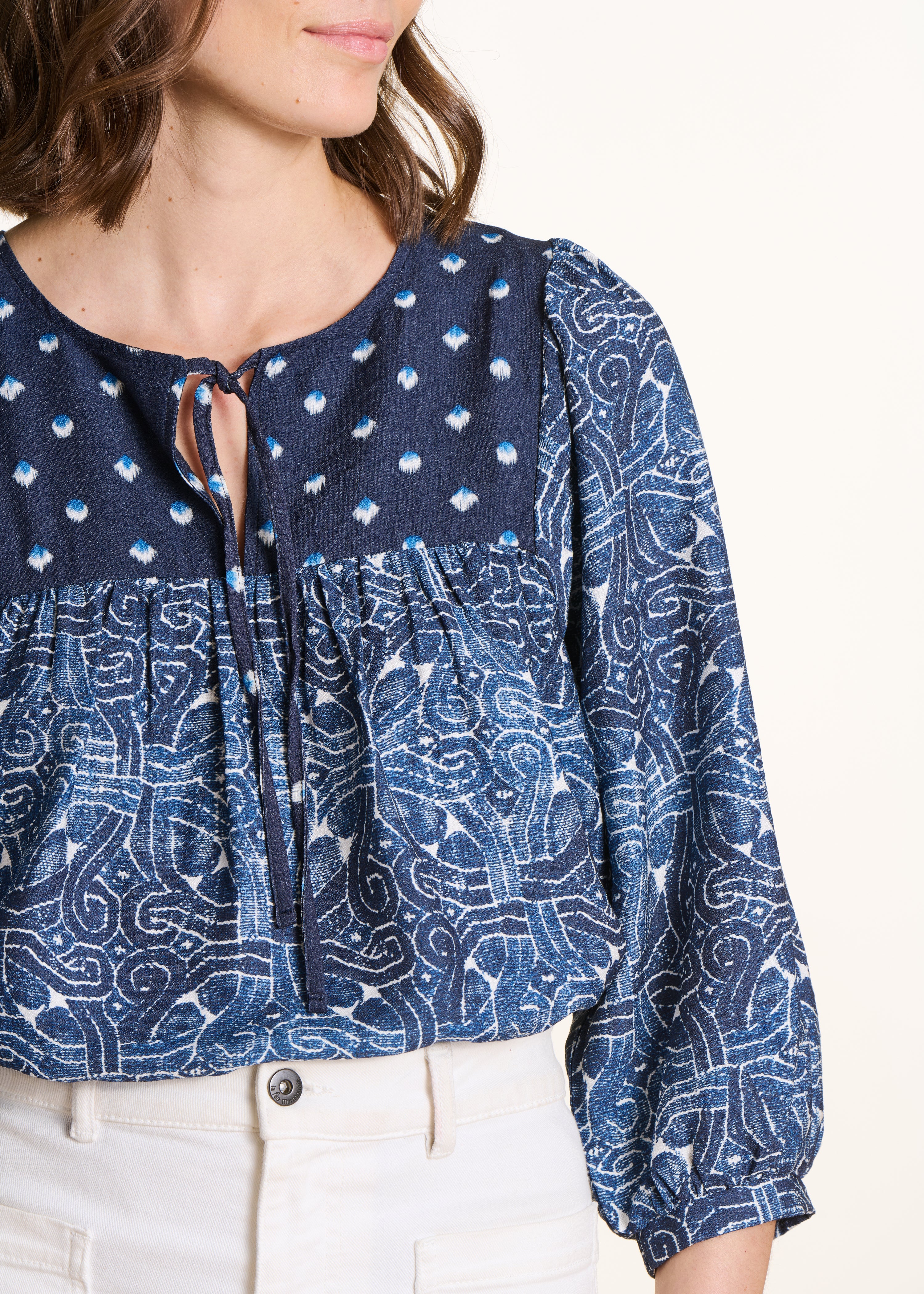 la-f-e-marabout-e-tops-top-blau-patchwork-3-4-rmel-ethno image 5