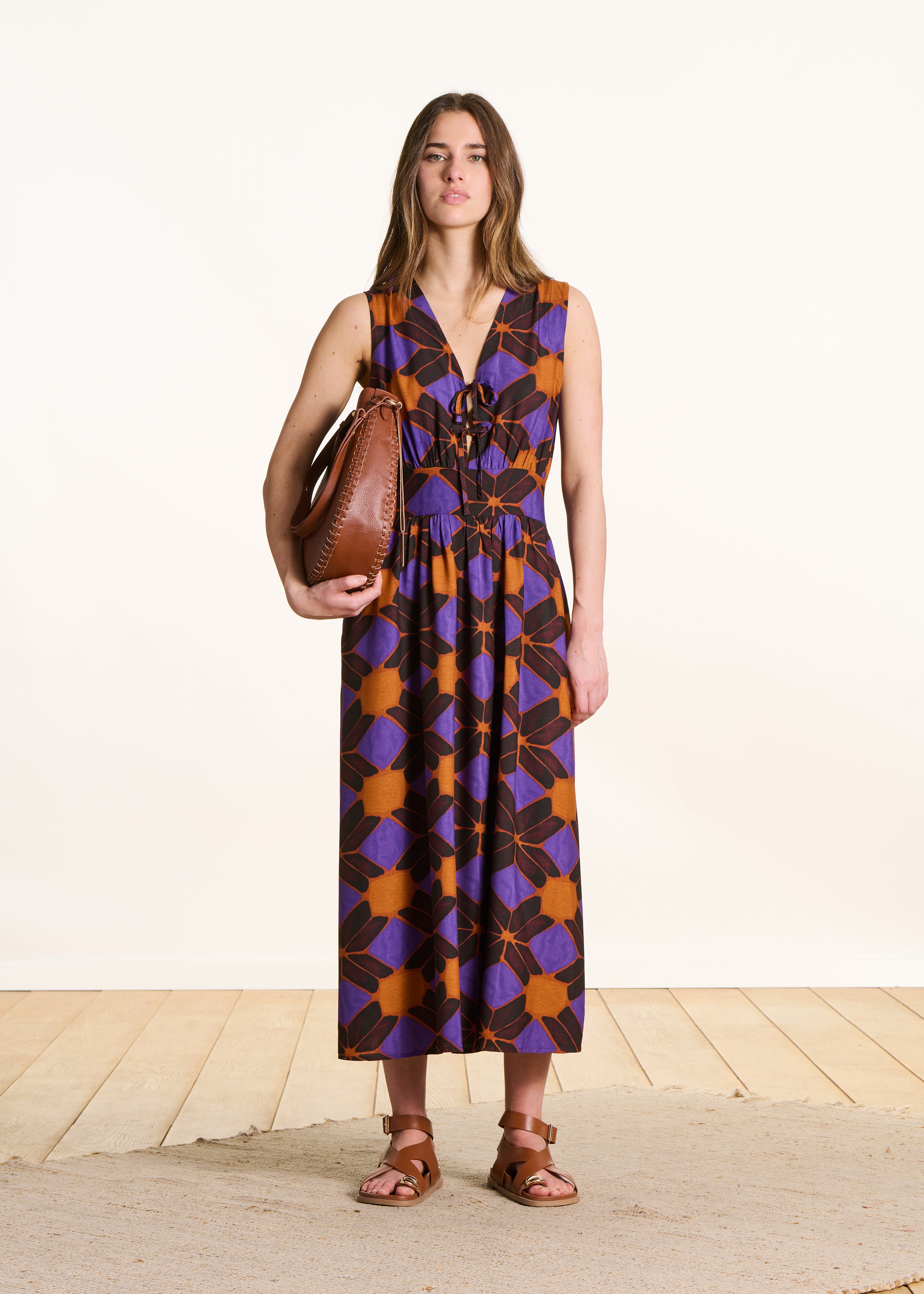 la-f-e-marabout-e-fiona-maxikleid-orange-violett-v-ausschnitt image 3