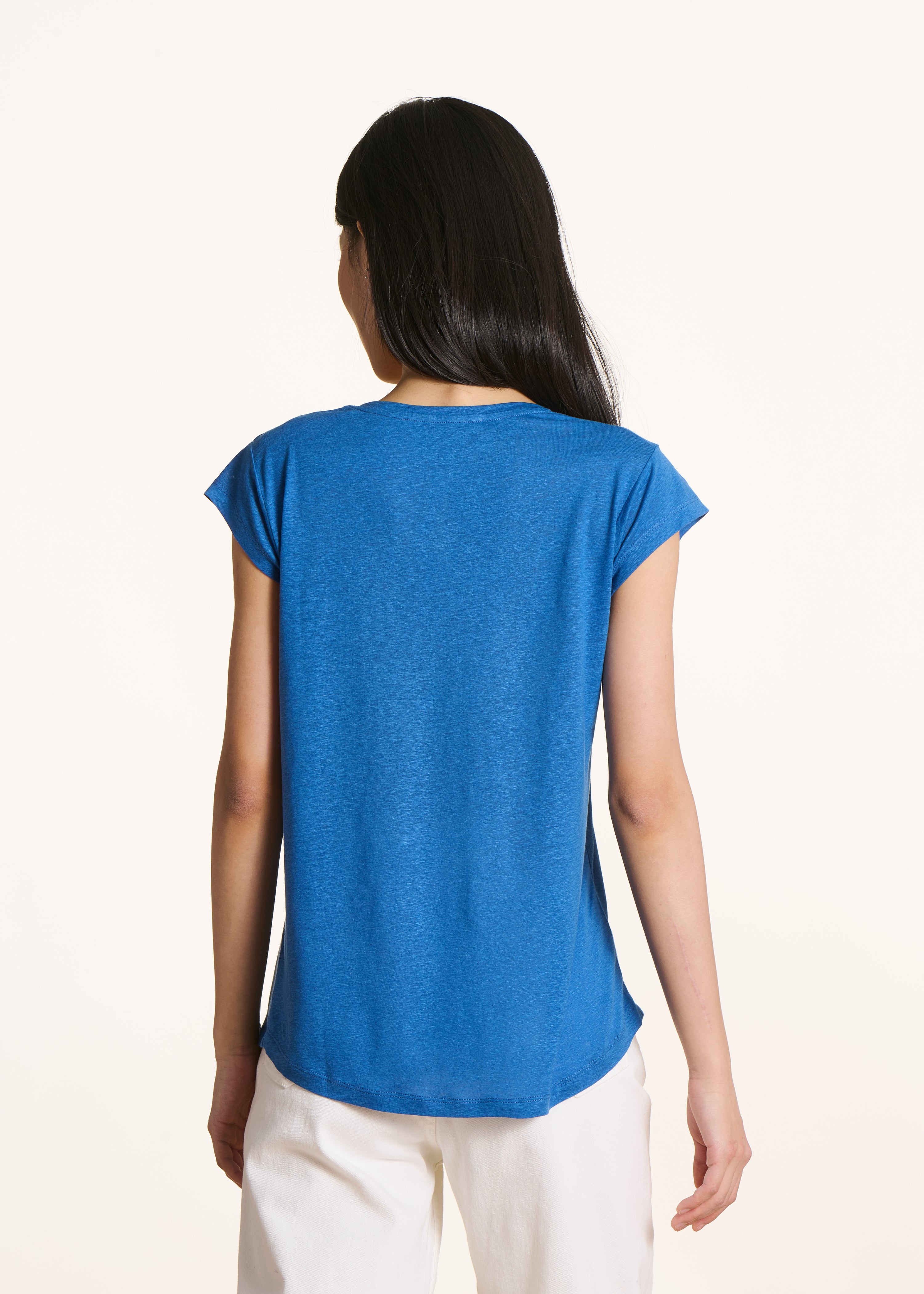 la-f-e-marabout-e-davia-t-shirt-blau-lyocell-leinen-v-ausschnitt image 3