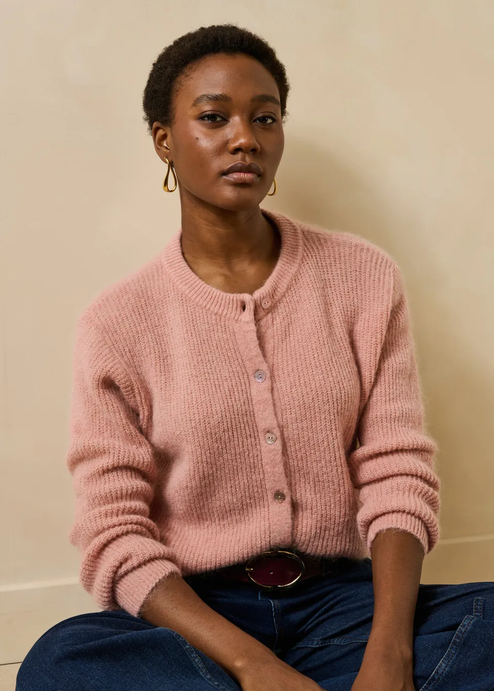la-f-e-marabout-e-zakaria-gilet-strickjacke-rosa-mohair-m image 1