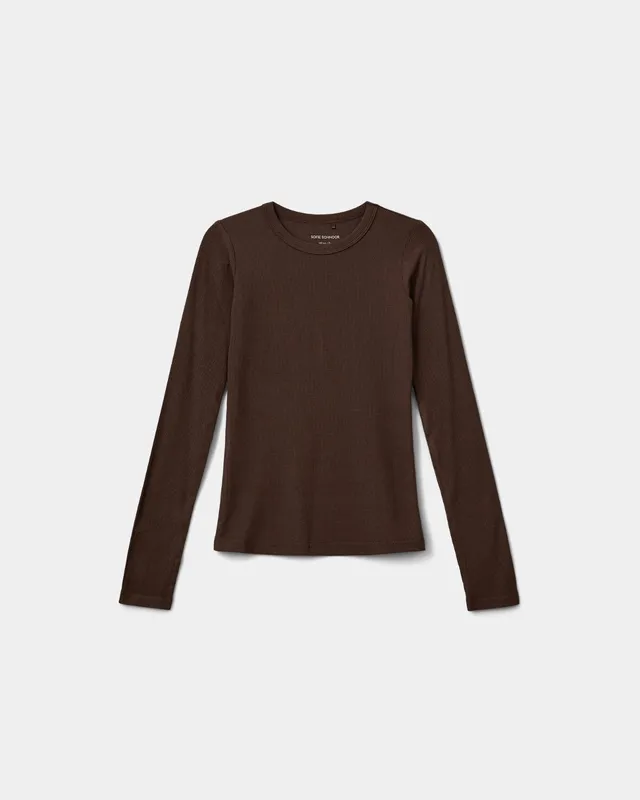sofie-schnoor-kids-petriciask-t-shirt-langarm-brown-fudge-viskose image 1