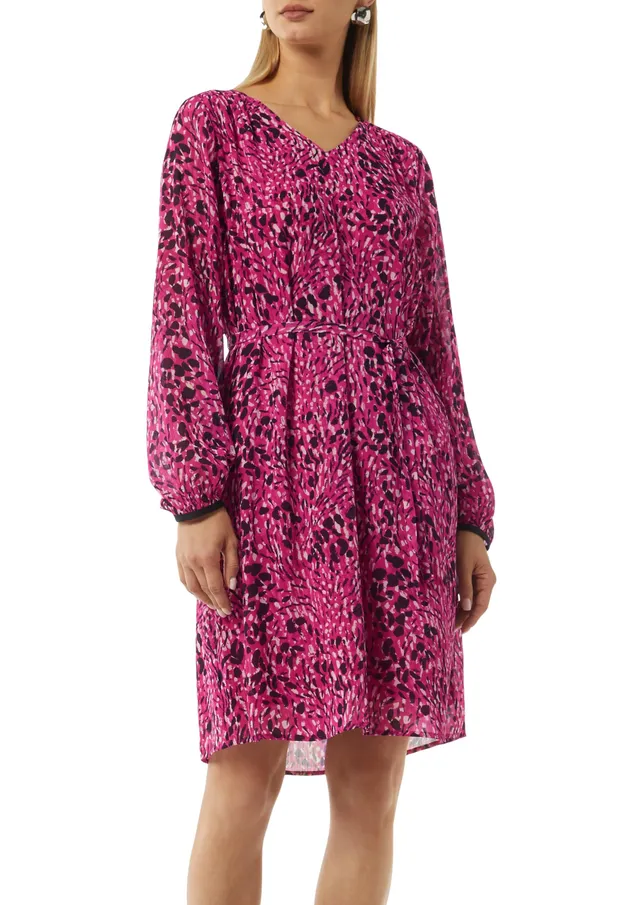 comma-kleid-damenkleid-gr-38-mit-print-und-bindeg-rtel image 1