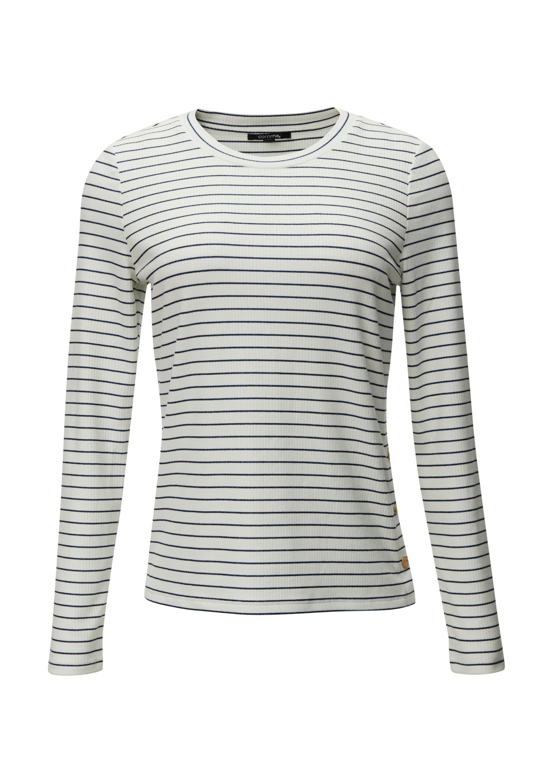 comma-langarmshirt-glitzergarn-streifen-damen-34-wei image 7