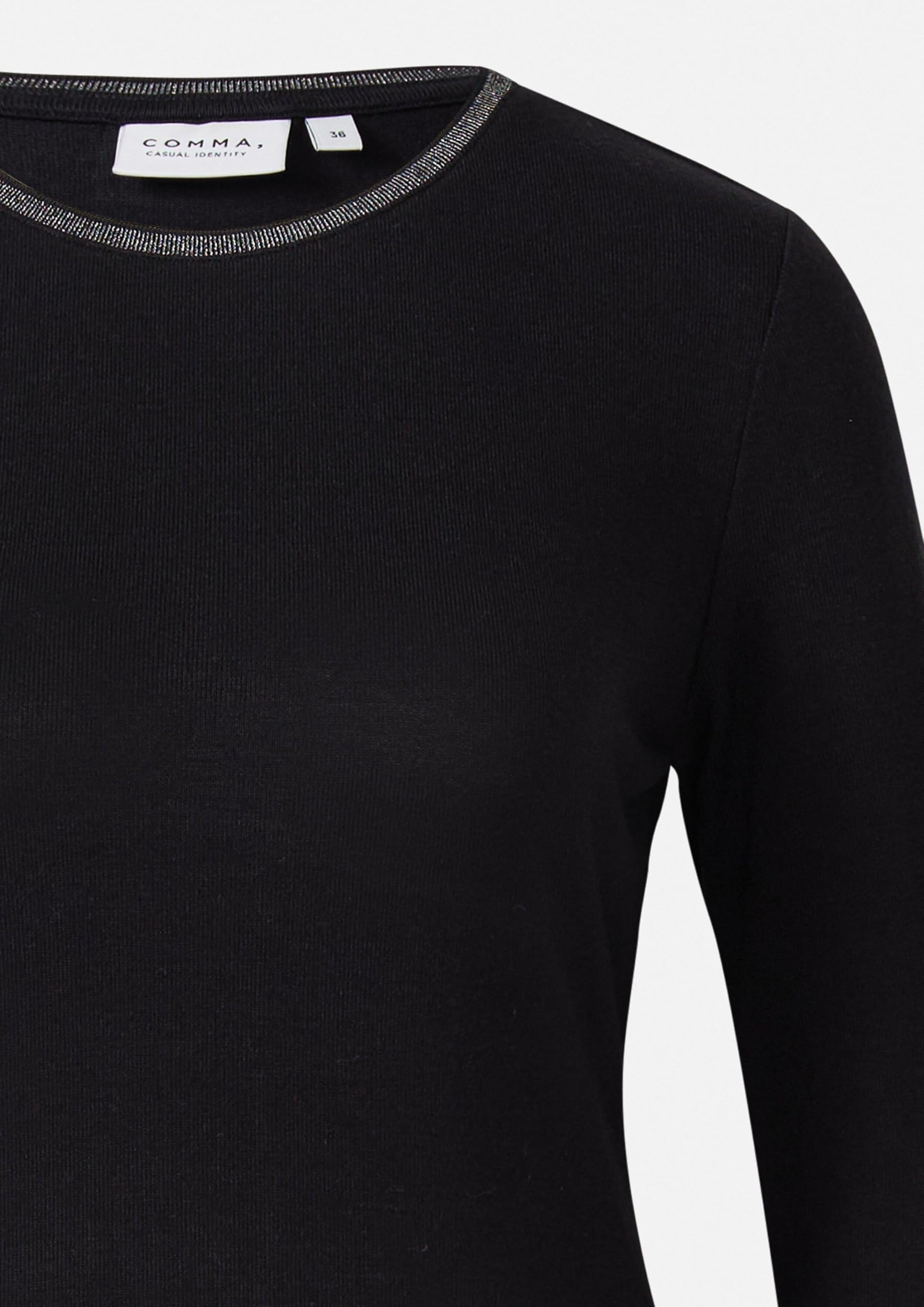 comma-tops-longsleeve-slim-fit-glitzer-schwarz-gr-40 image 5