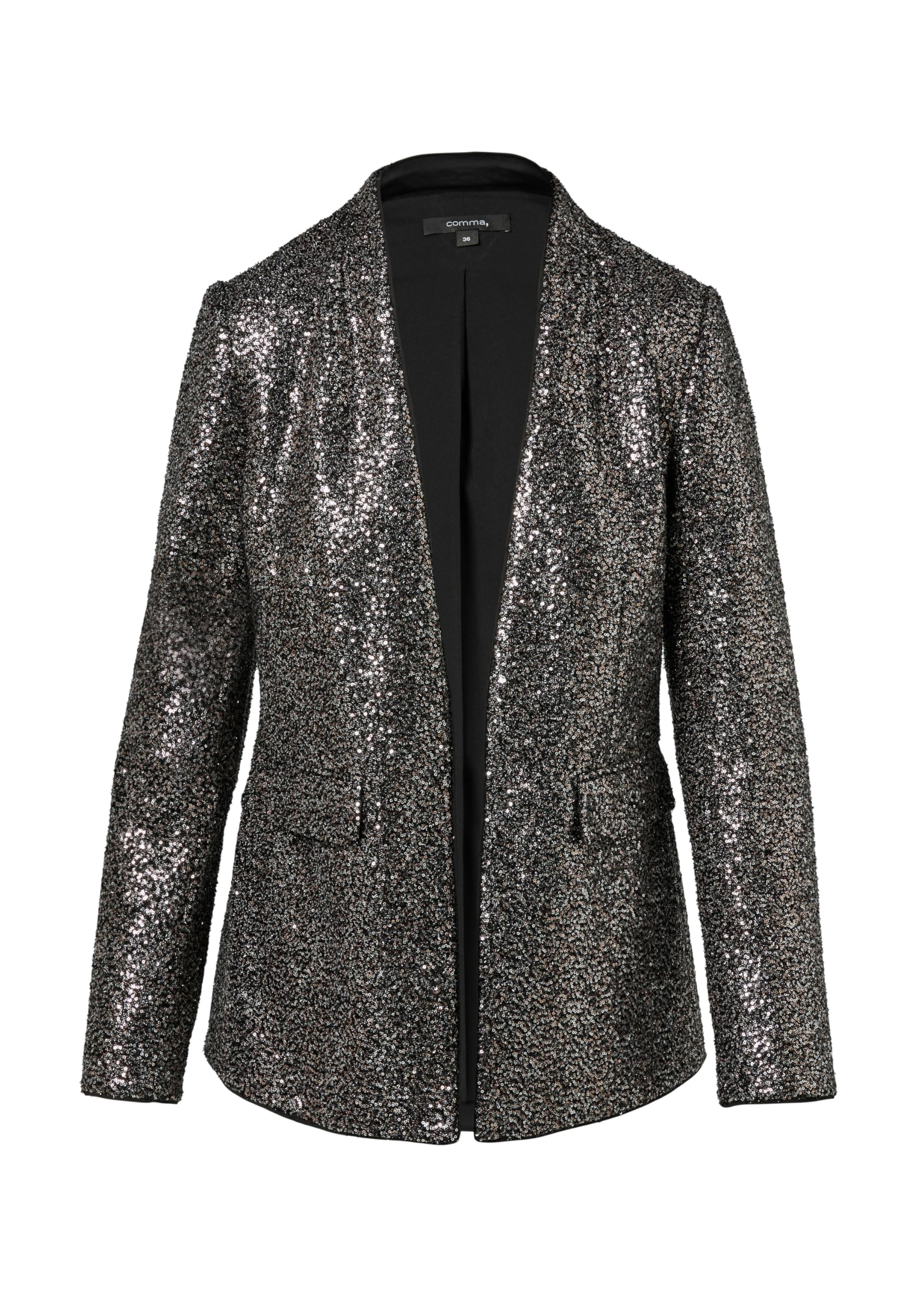 comma-blazer-pailletten-damen-40-festlich-stehkragen image 3