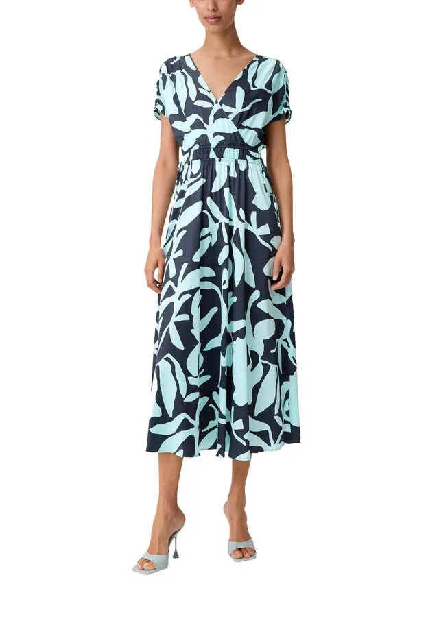 comma-satinkleid-mit-raffung-zitrone-gr-38-abendkleid image 1