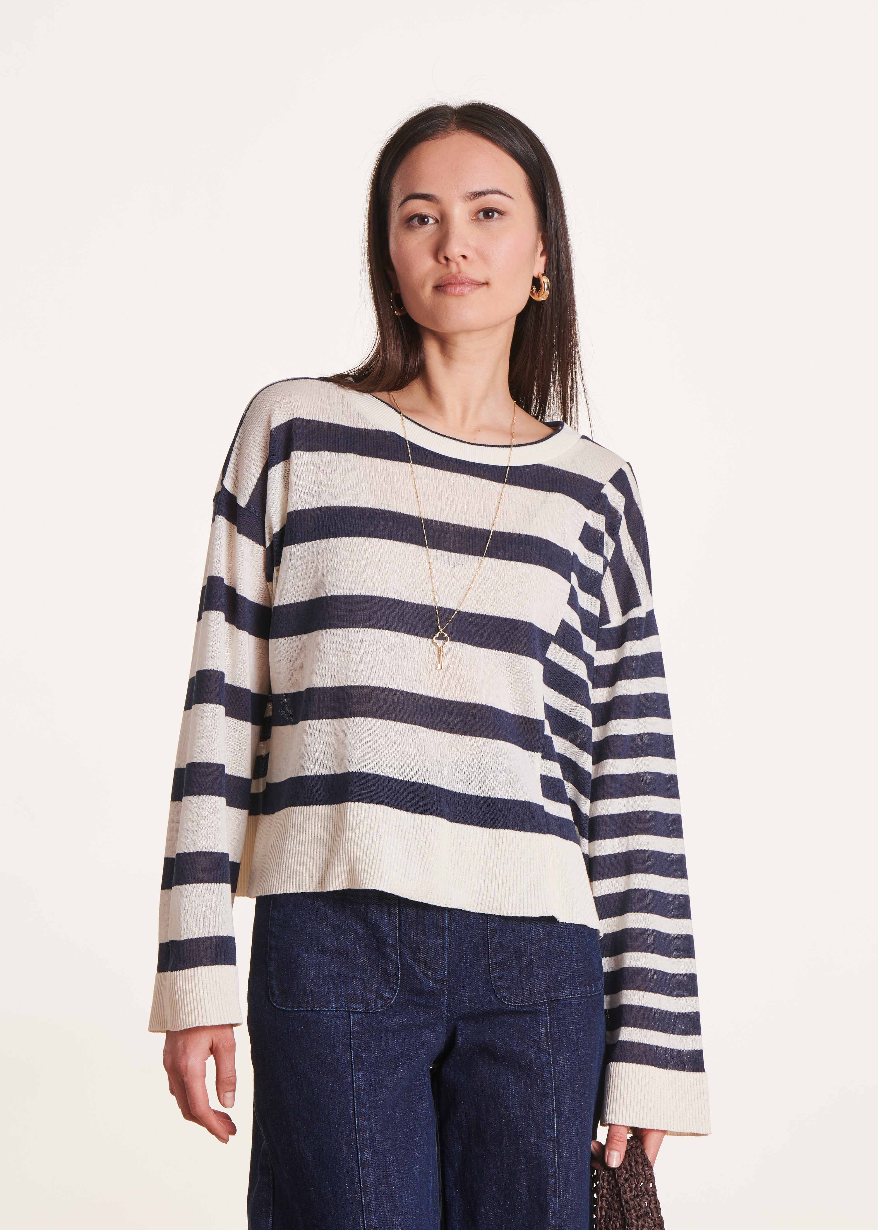 la-f-e-marabout-e-dustang-streifenpullover-marine-ecru-weit image 1