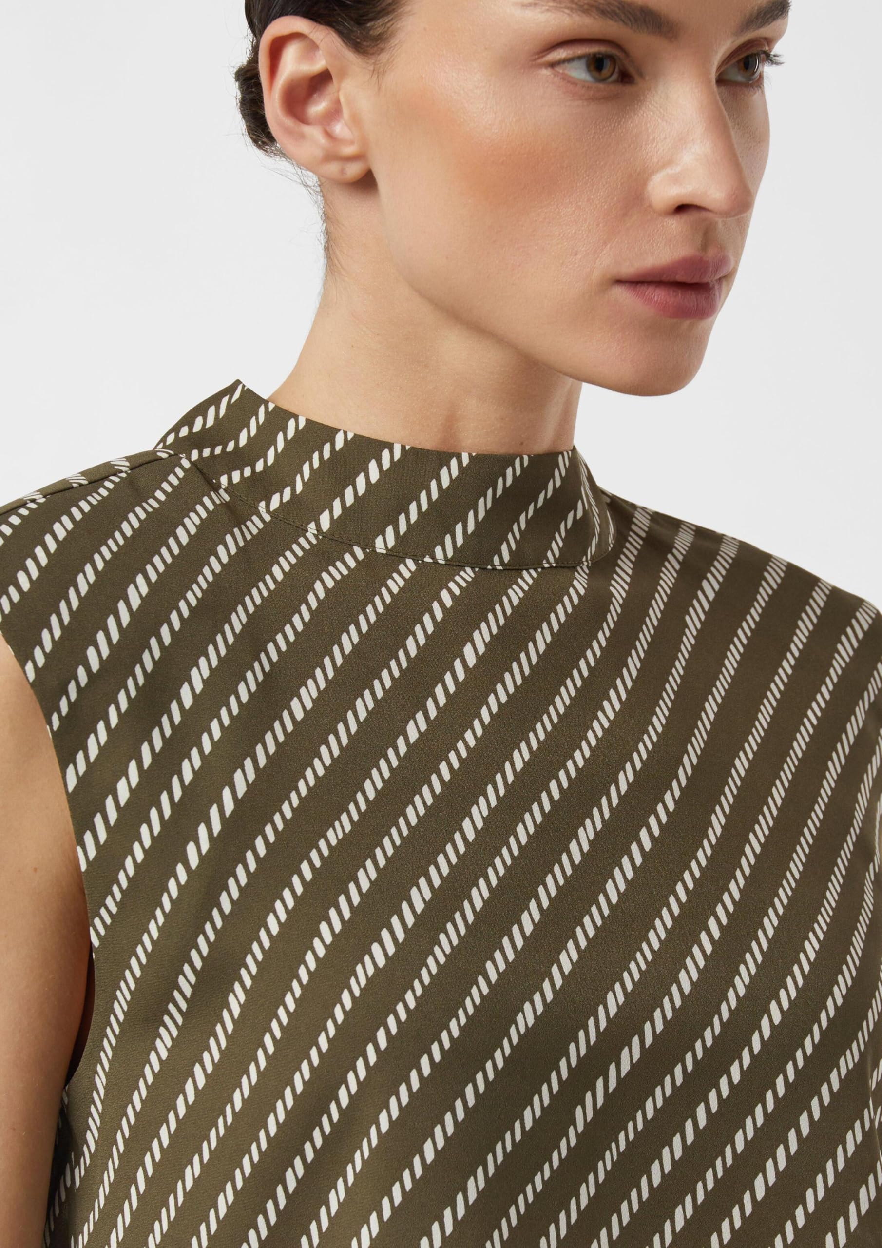 comma-chiffon-bluse-34-gemustert-stehkragen-rmellos image 4